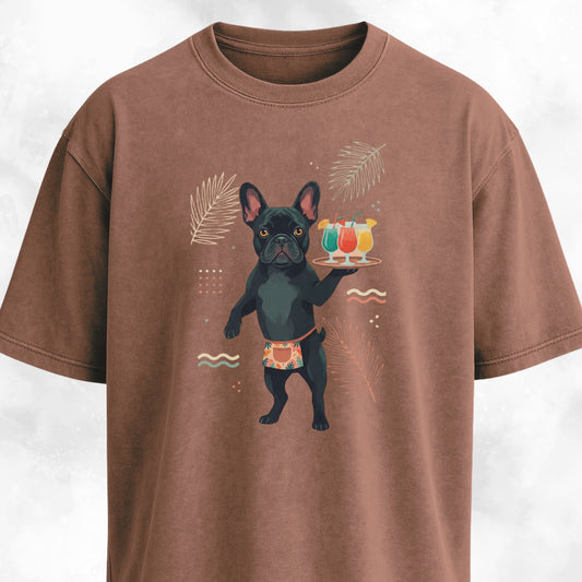 Frenchie With Cocktails T-Shirt