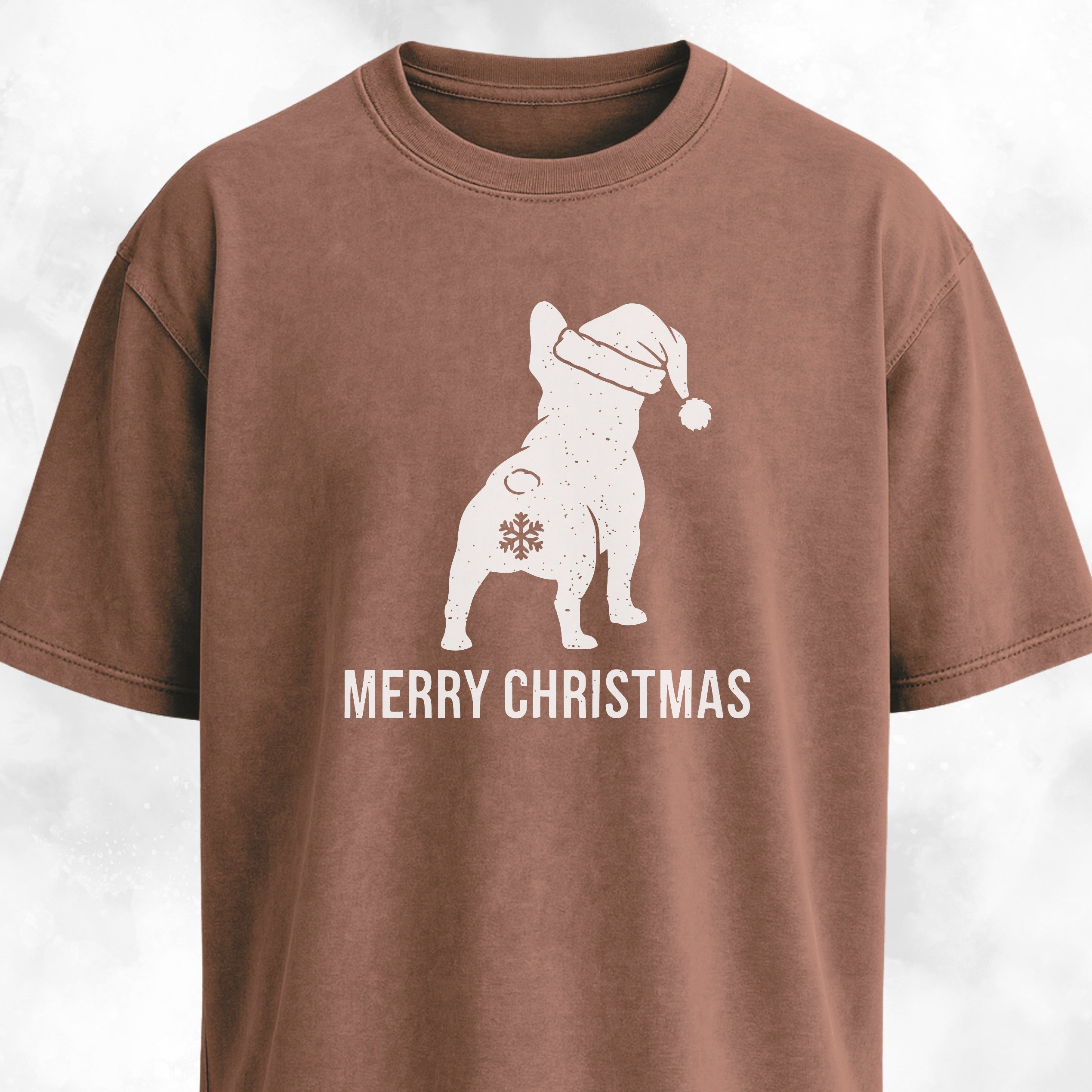 Merry Christmas Snowflake Butt Frenchie Edition T-Shirt