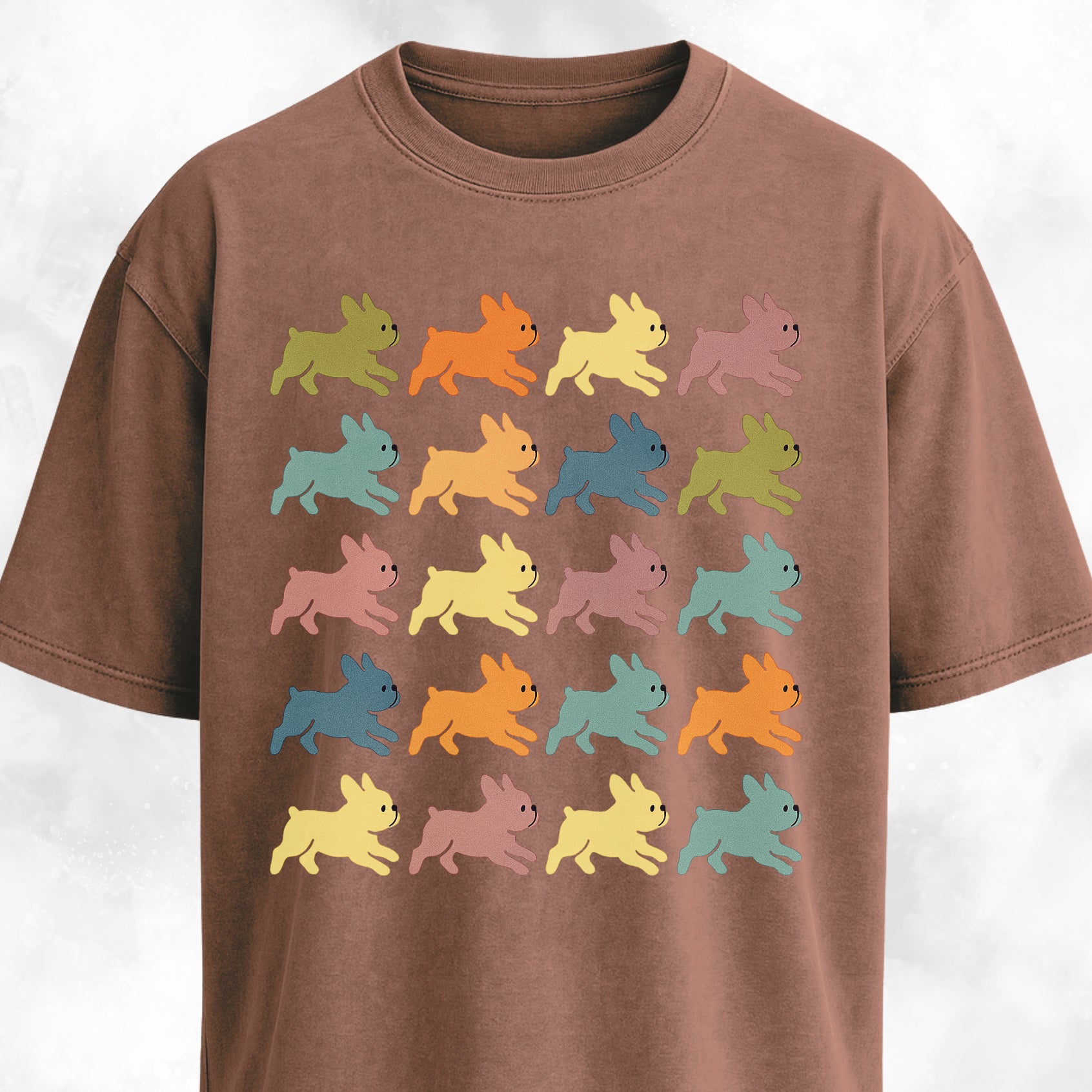 Cute Frenchies Collage Design T-Shirt