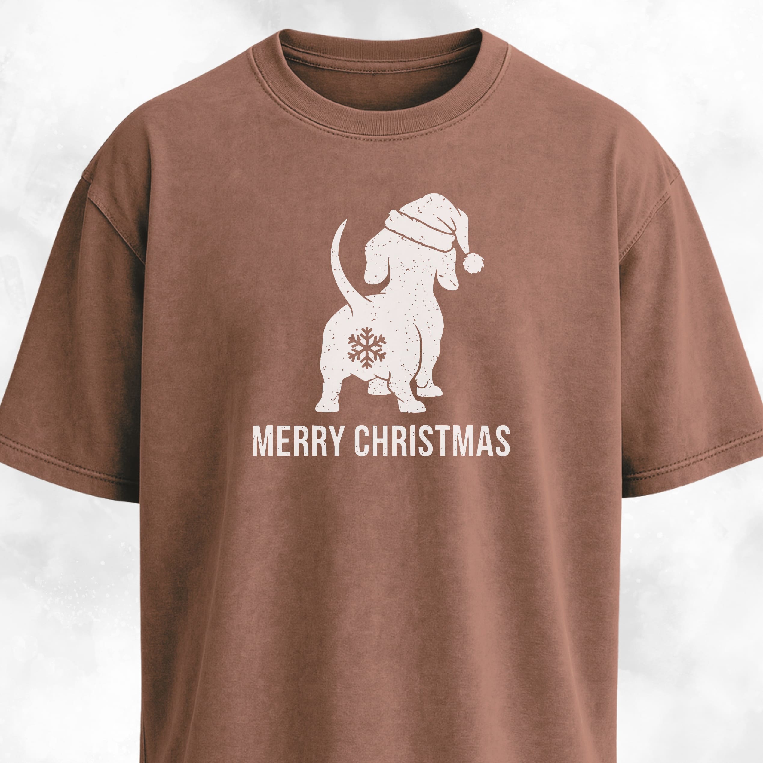 Doxie Merry Christmas Snowflake Butt T-Shirt