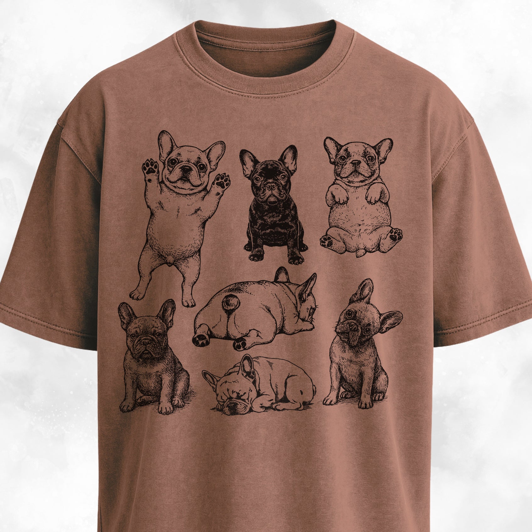 Frenchies Cute Vintage Collage T-Shirt