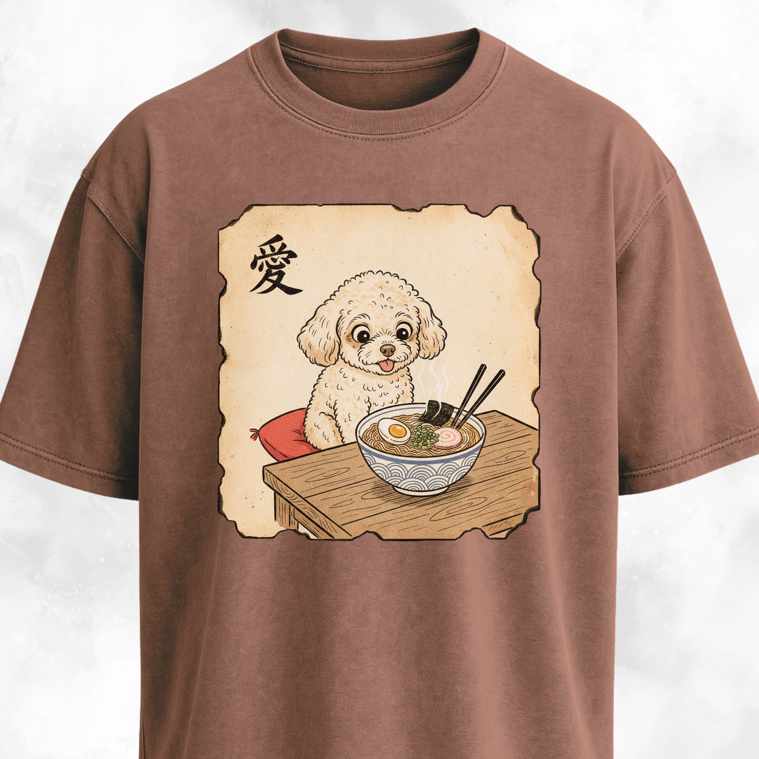 Japanese Poodle Eating Ramen T-Shirt