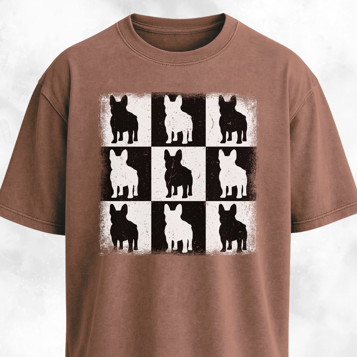 Checkerboard Frenchies Collage T-Shirt