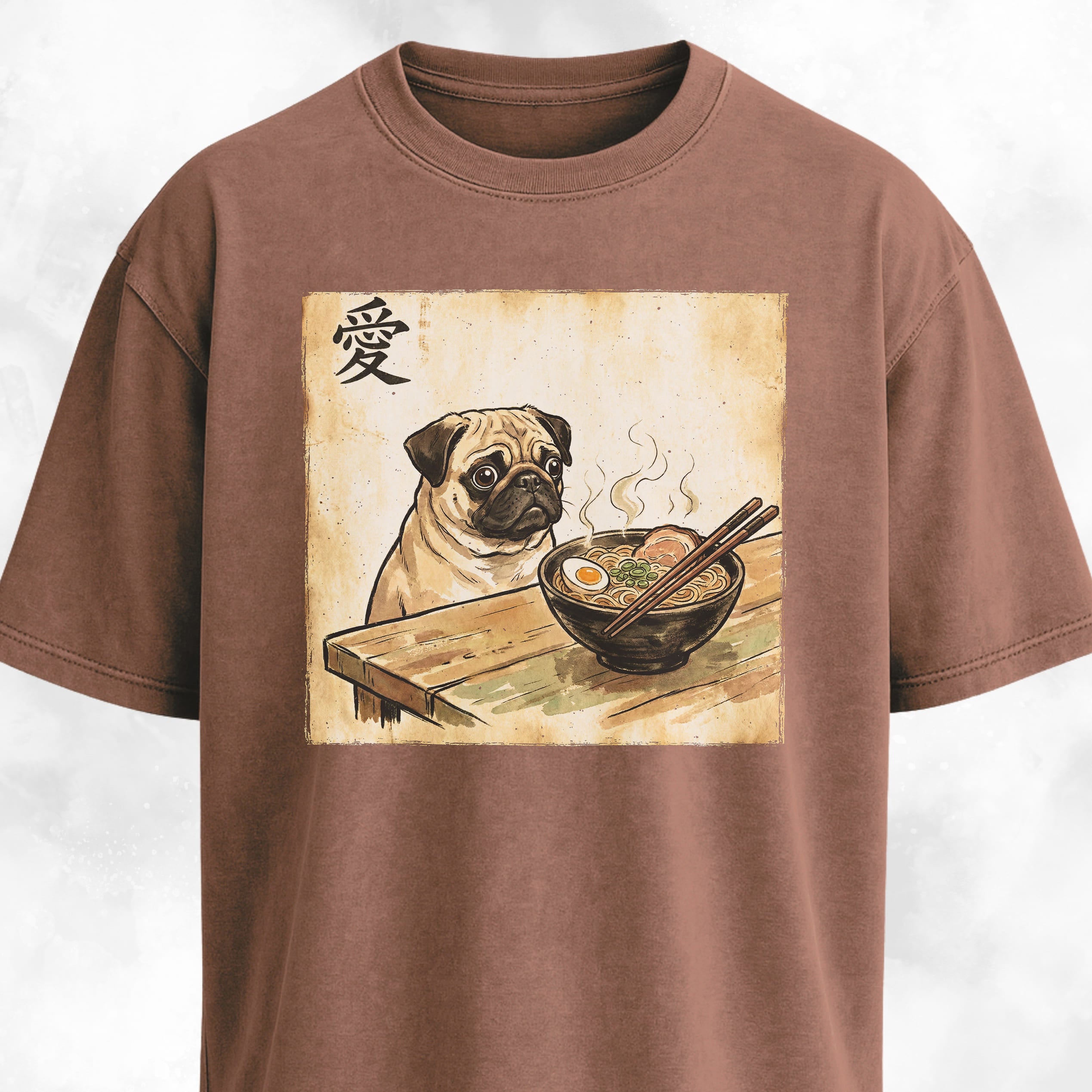 Japanese Pug Eating Ramen T-Shirt