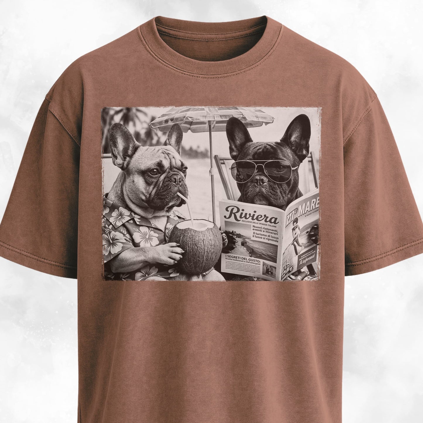 Frenchie Buddies On A Beach T-Shirt