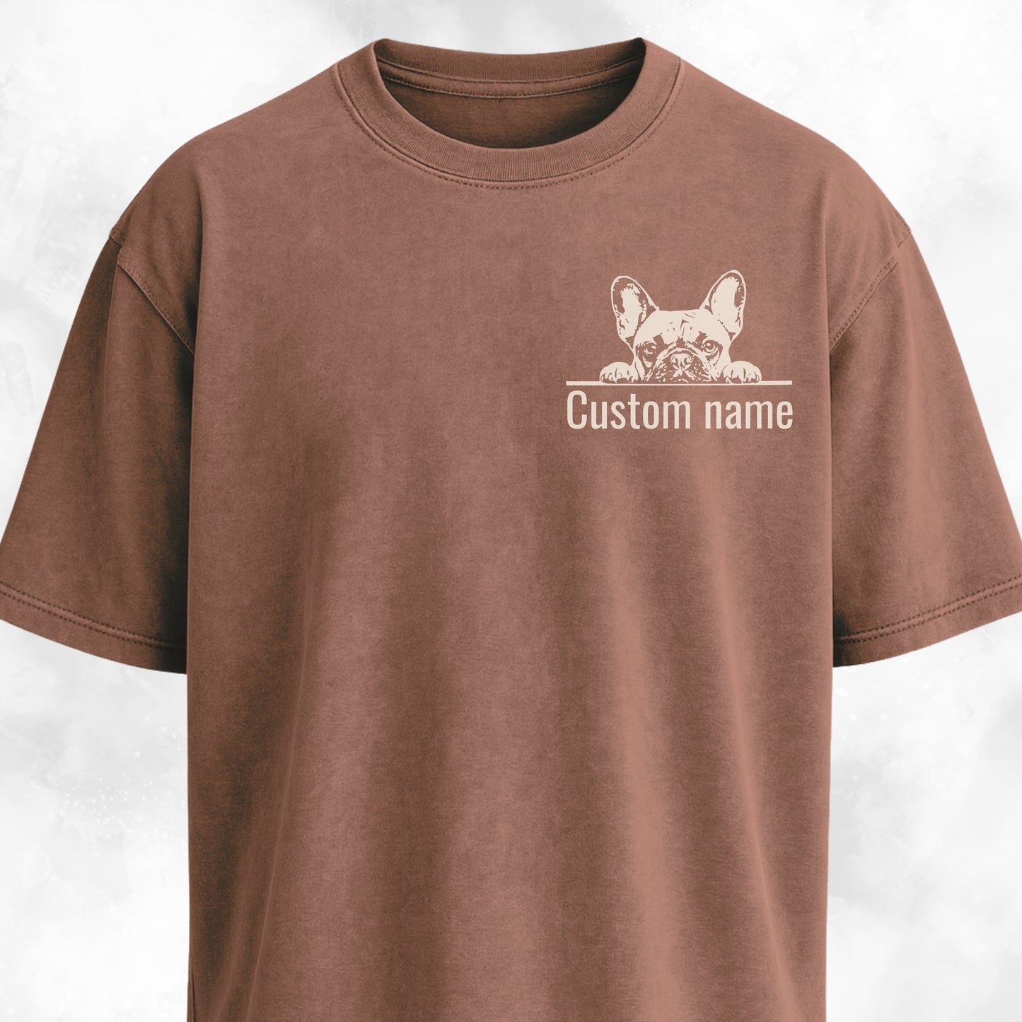 Custom Name French Bulldog Pocket Design T-Shirt