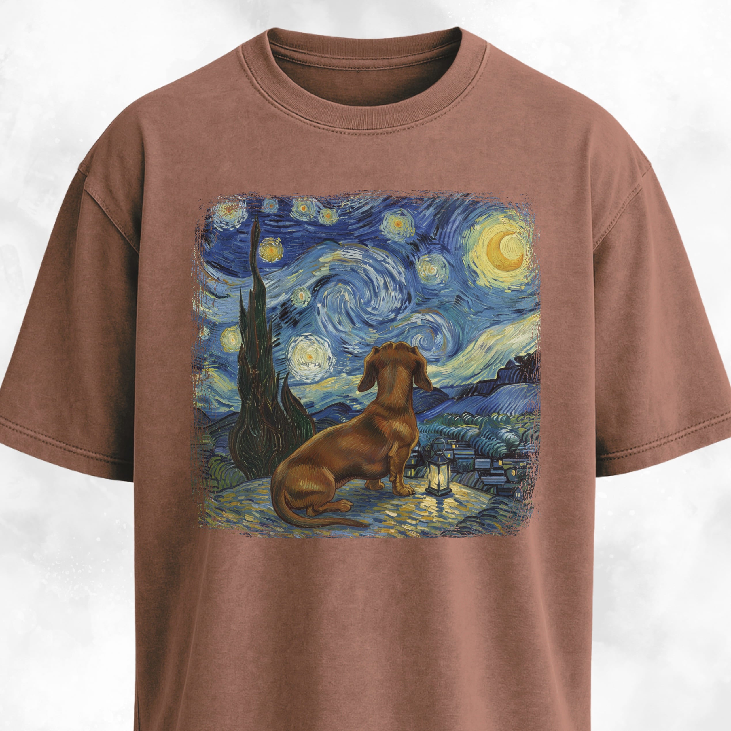 Van Gogh's Starry Night Dachshund Edition T-Shirt