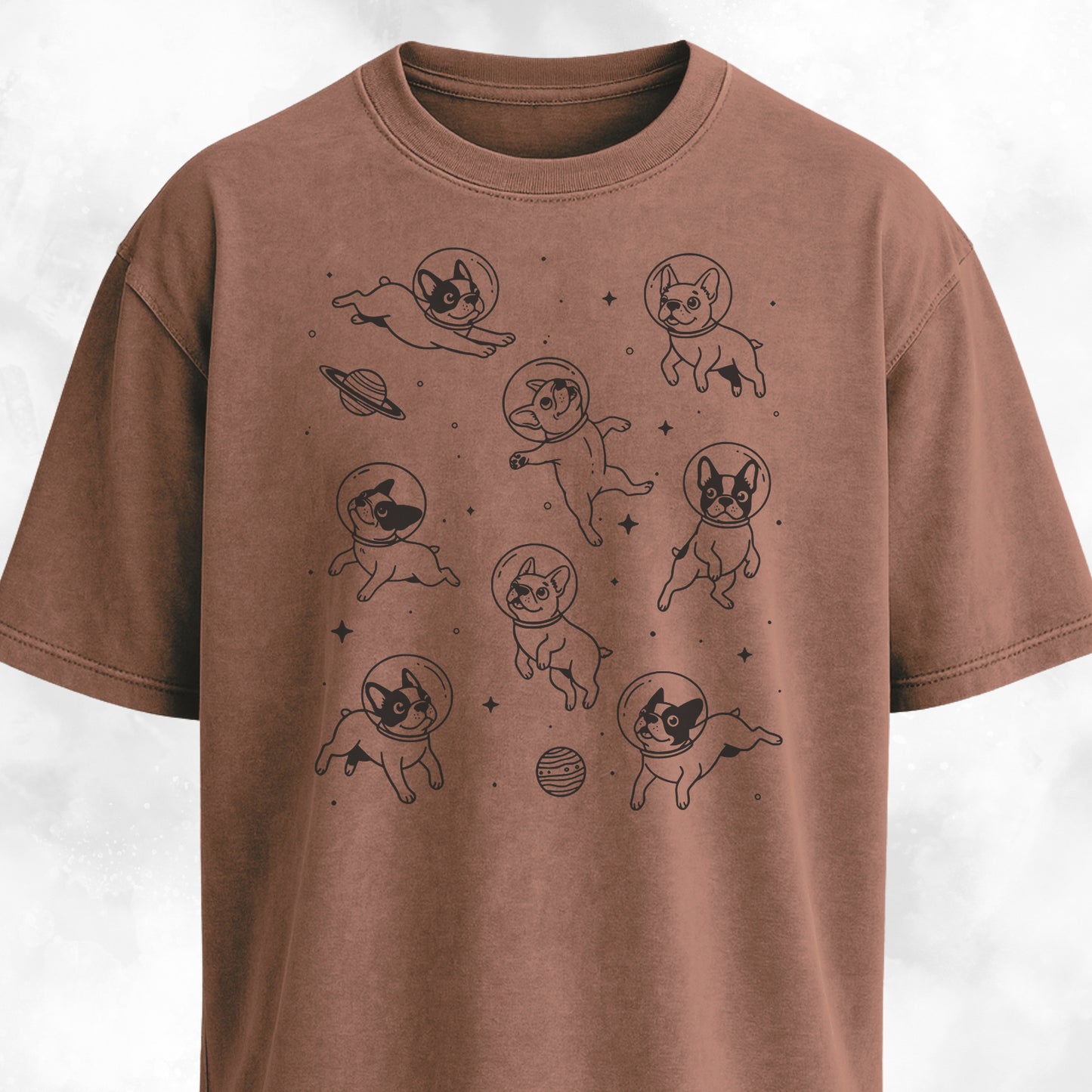French Bulldogs In Outer Space T-Shirt