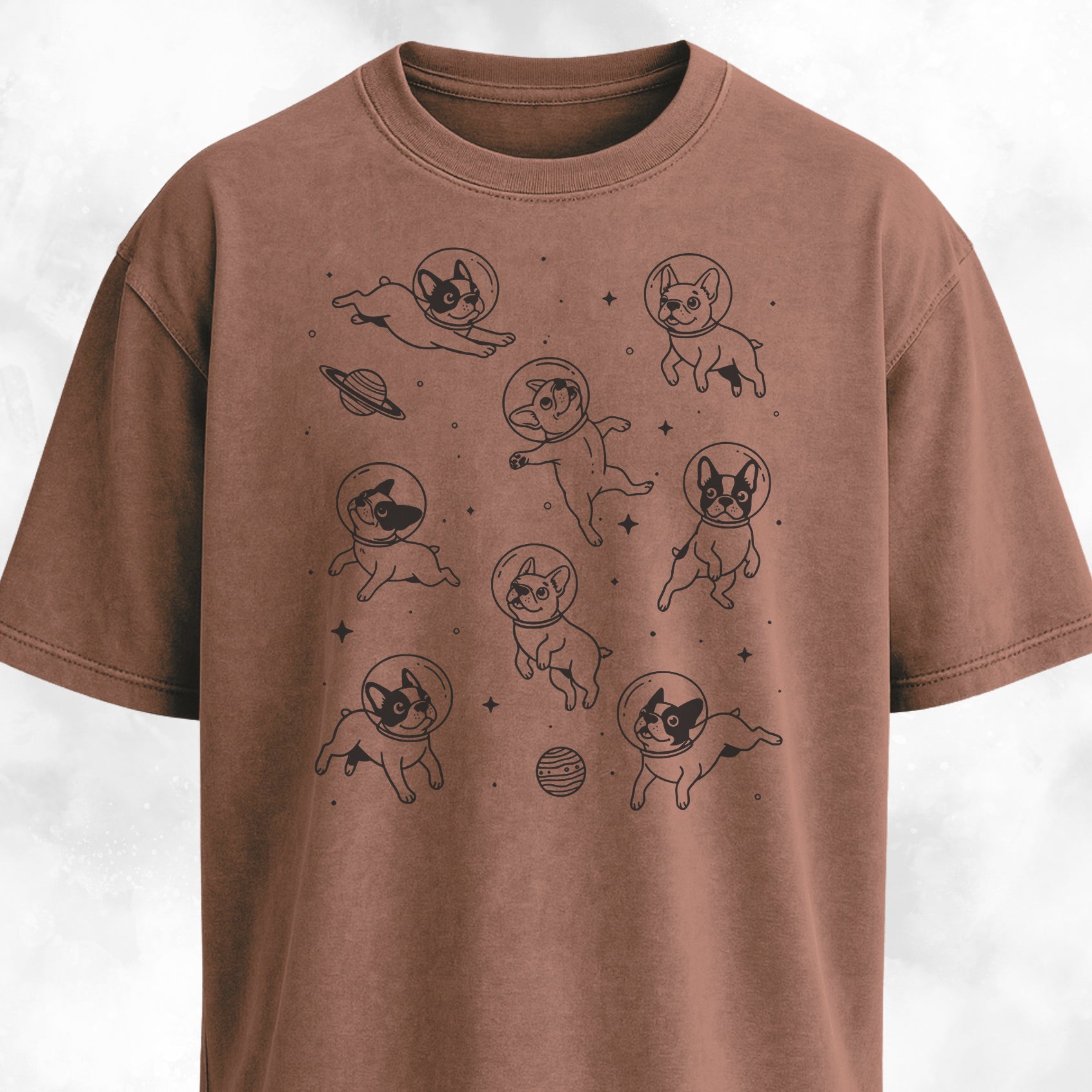 French Bulldogs In Outer Space T-Shirt