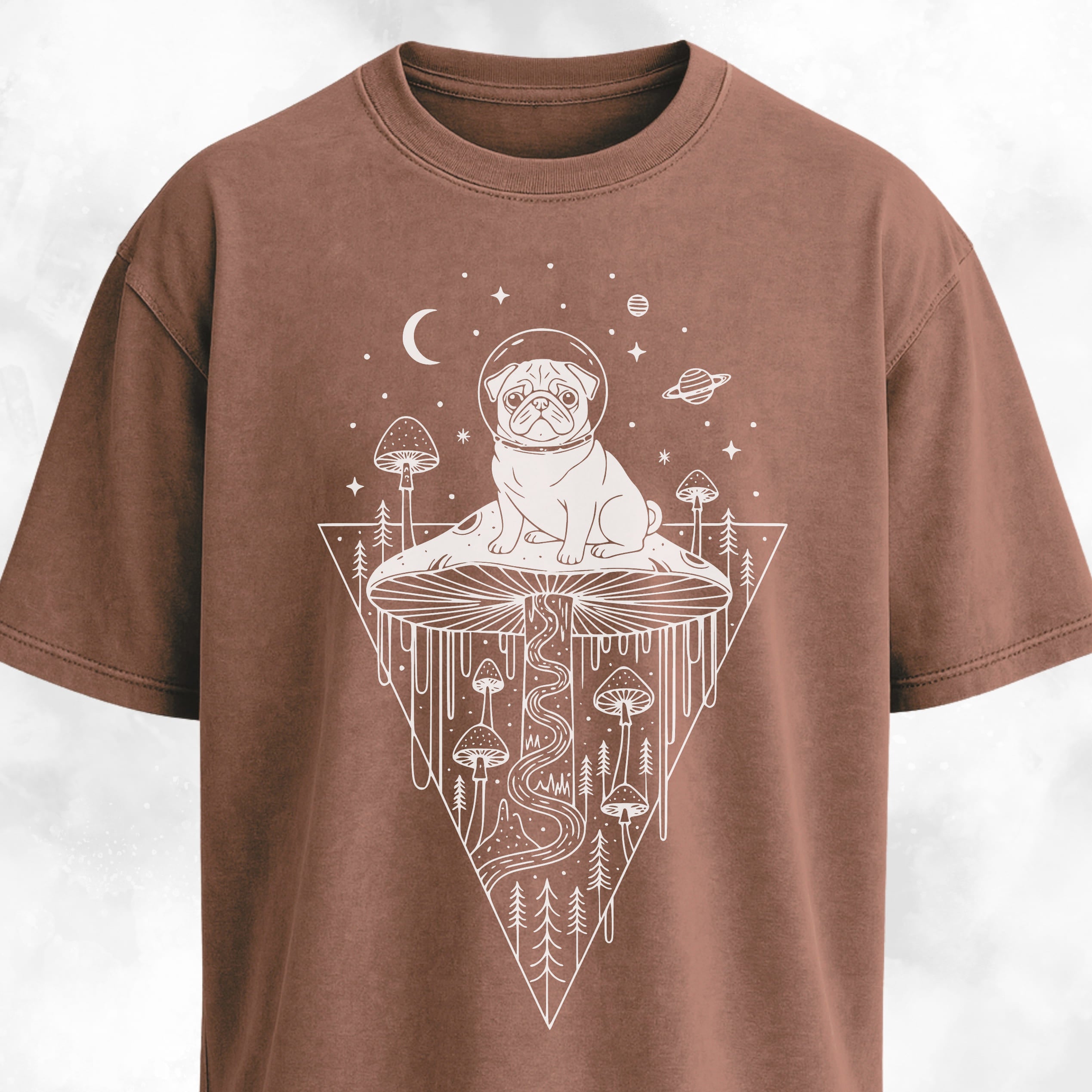 Pug Mushroom Hallucinations T-Shirt