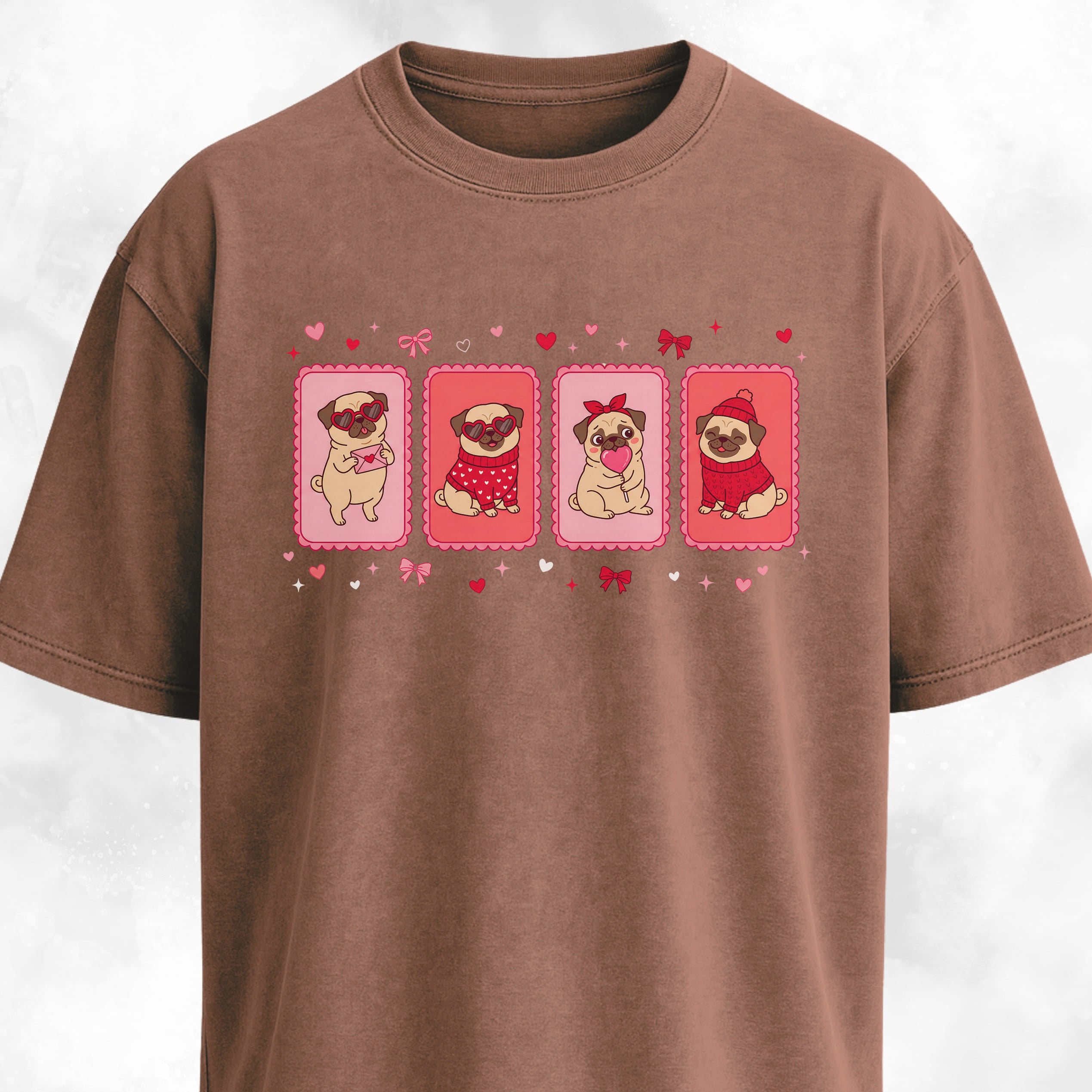 Valentine's Day Pug Collage T-Shirt