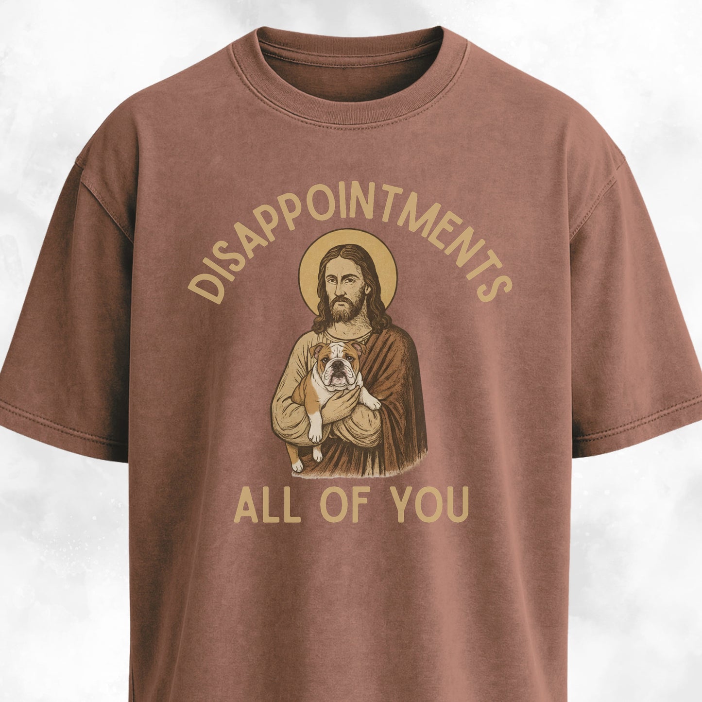 Disappointed Jesus English Bulldog Edition T-Shirt