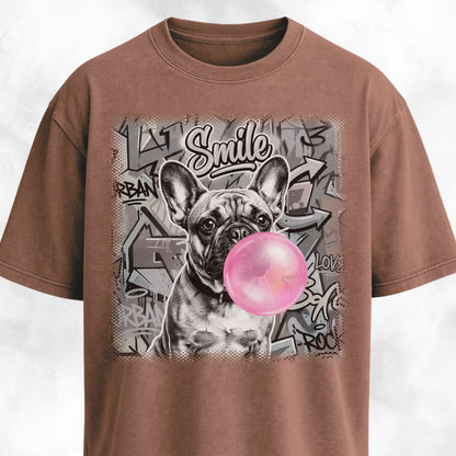 Pink Bubble Gum Cream Frenchie T-Shirt