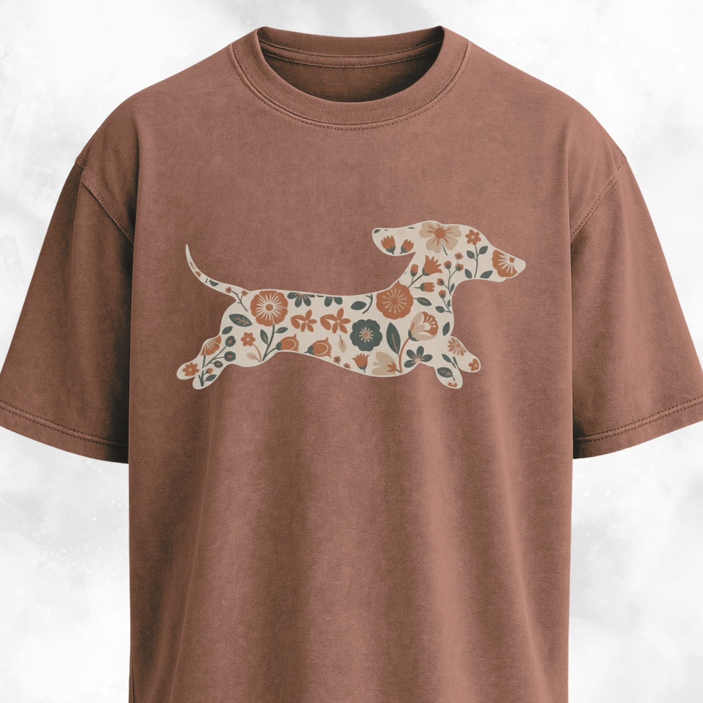 Jumping Floral Doxie T-Shirt