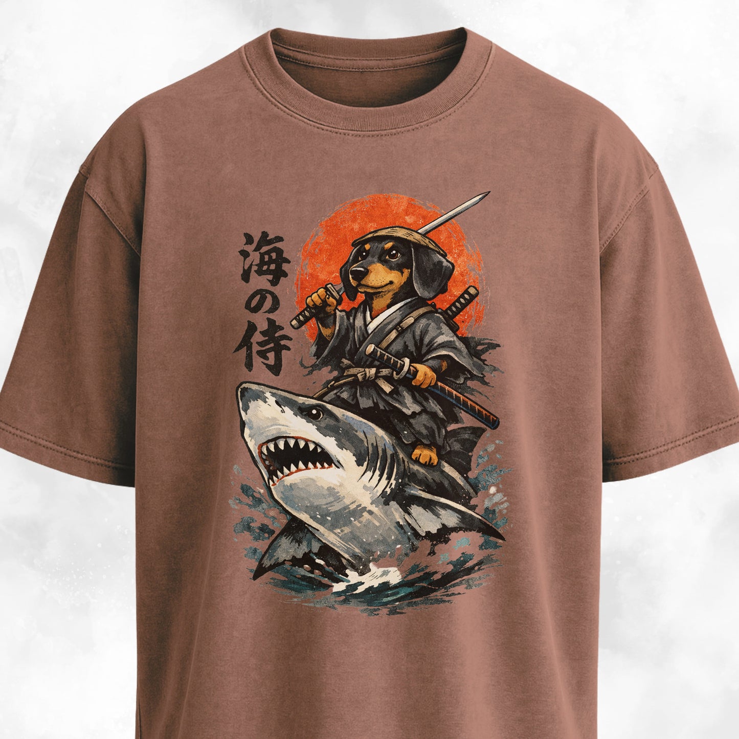 Samurai Doxie Riding A Shark T-Shirt