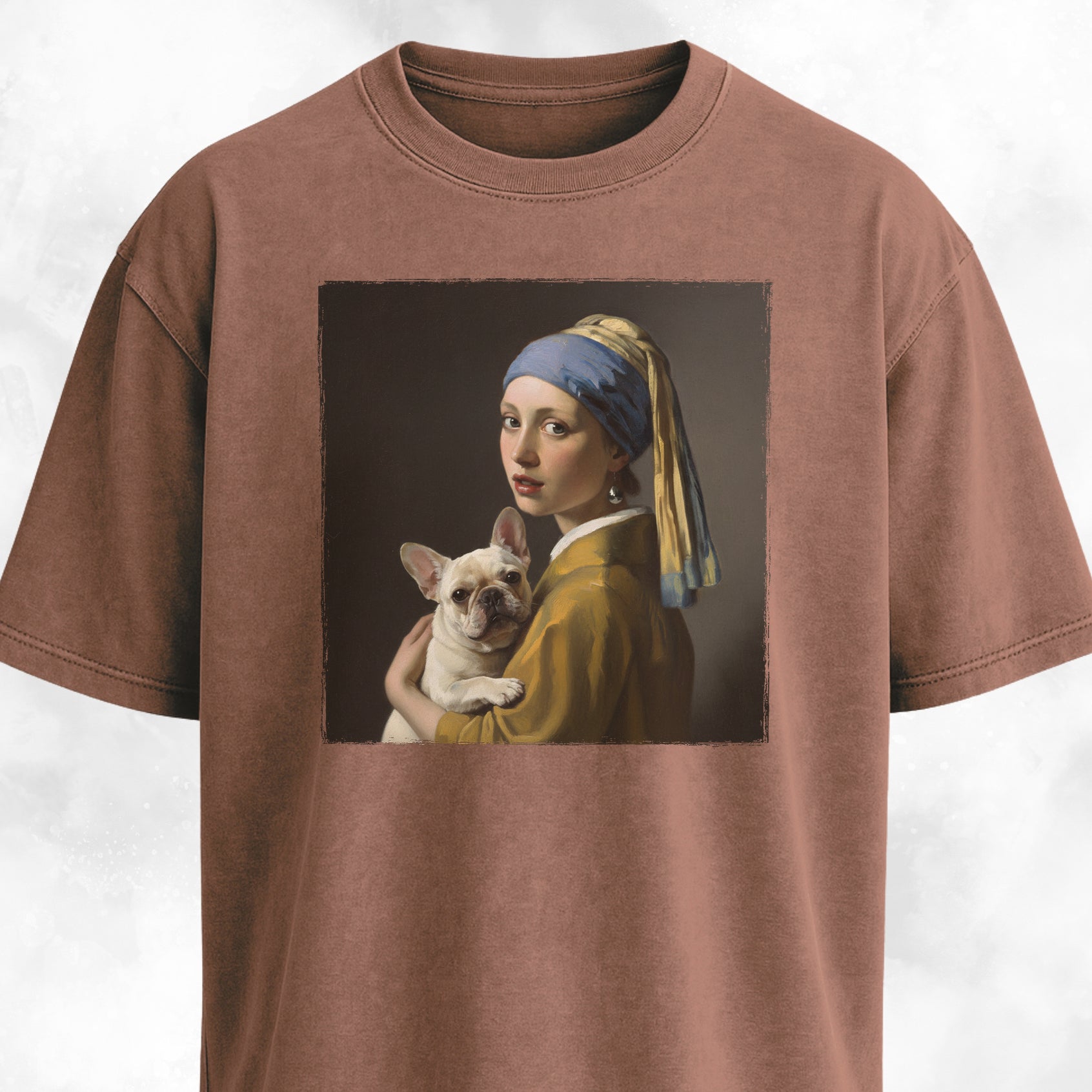 Girl With A Pearl Earring Frenchie Edition T-Shirt
