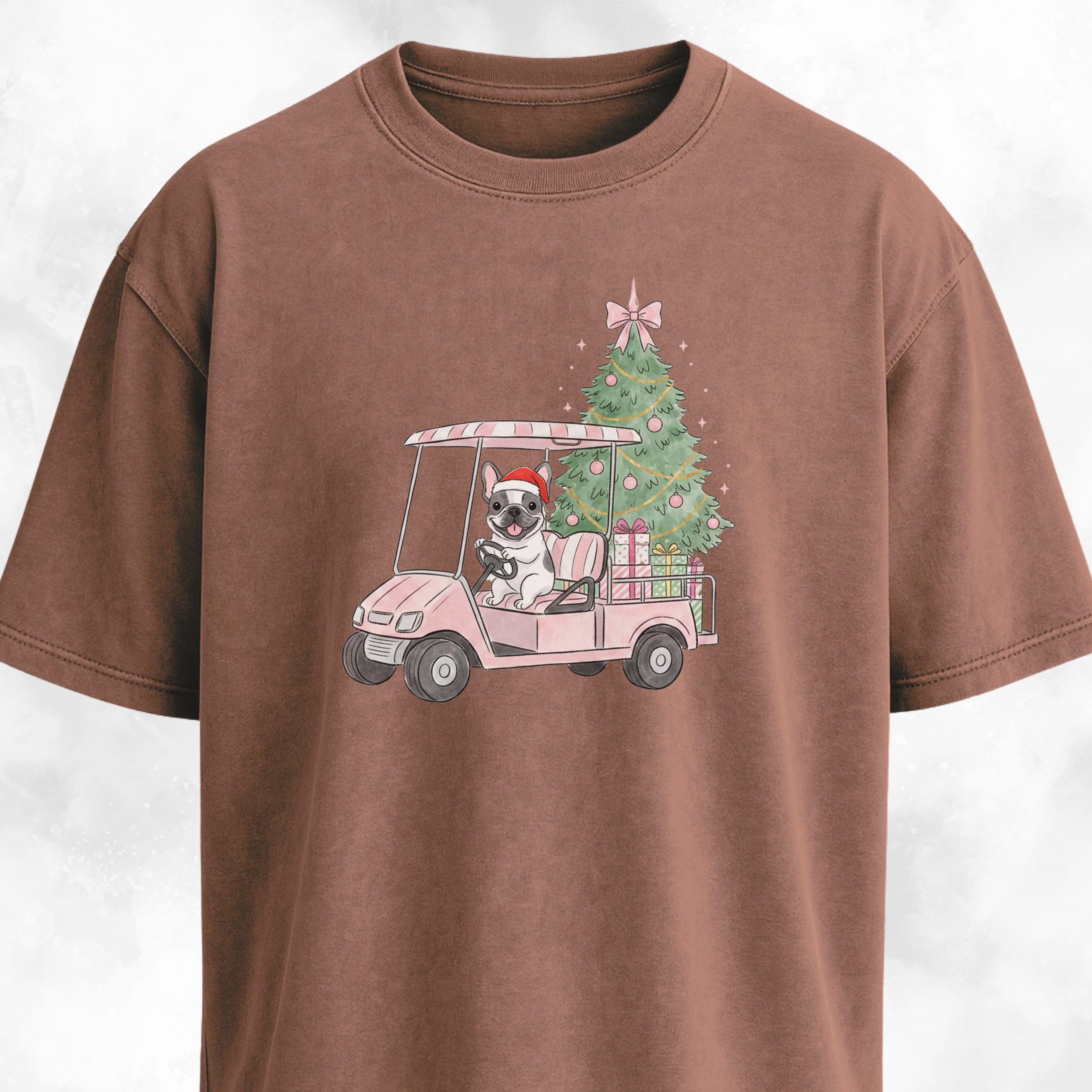 Frenchie Driving With Christmas Presents T-Shirt