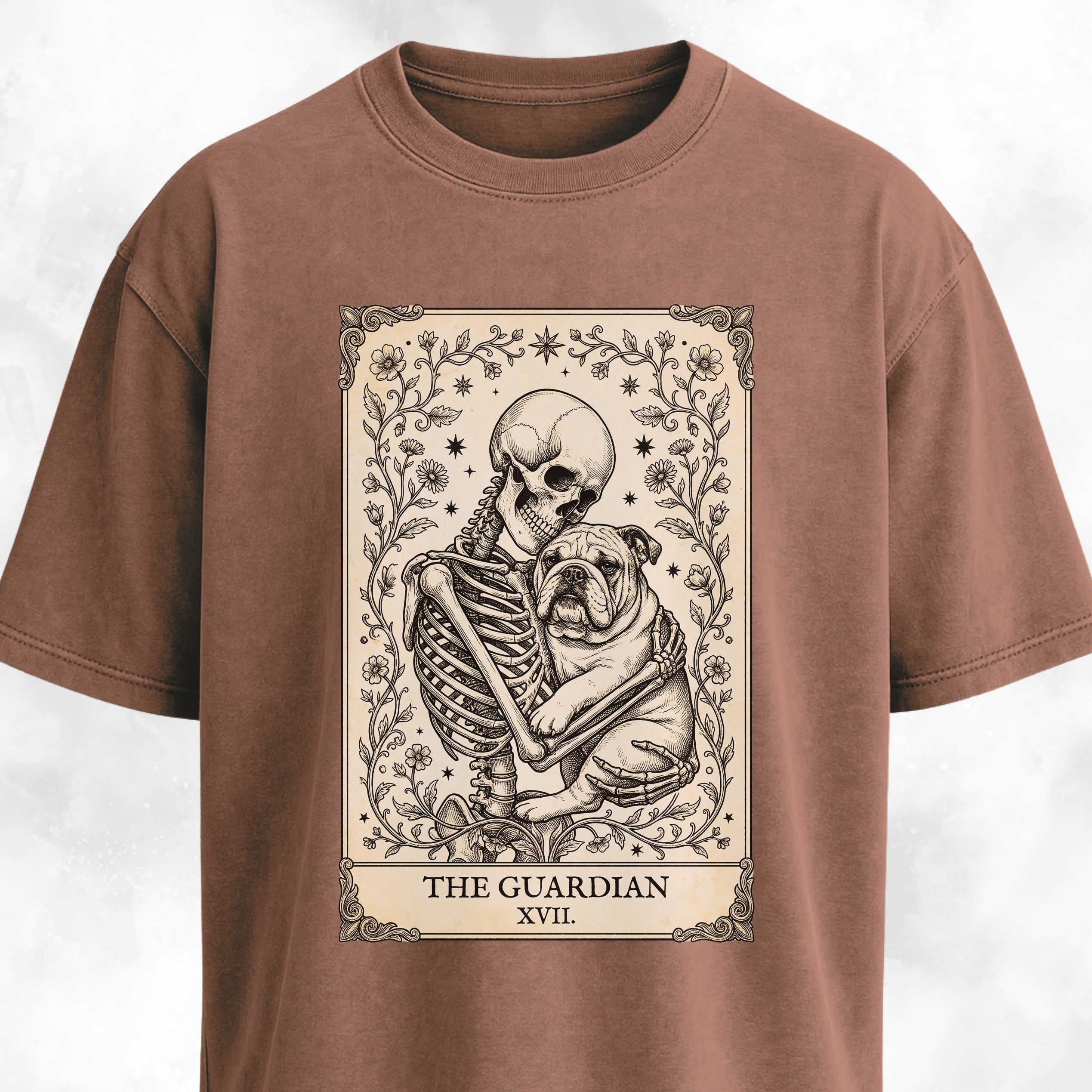 The Guardian Bulldog Tarot Card T-Shirt