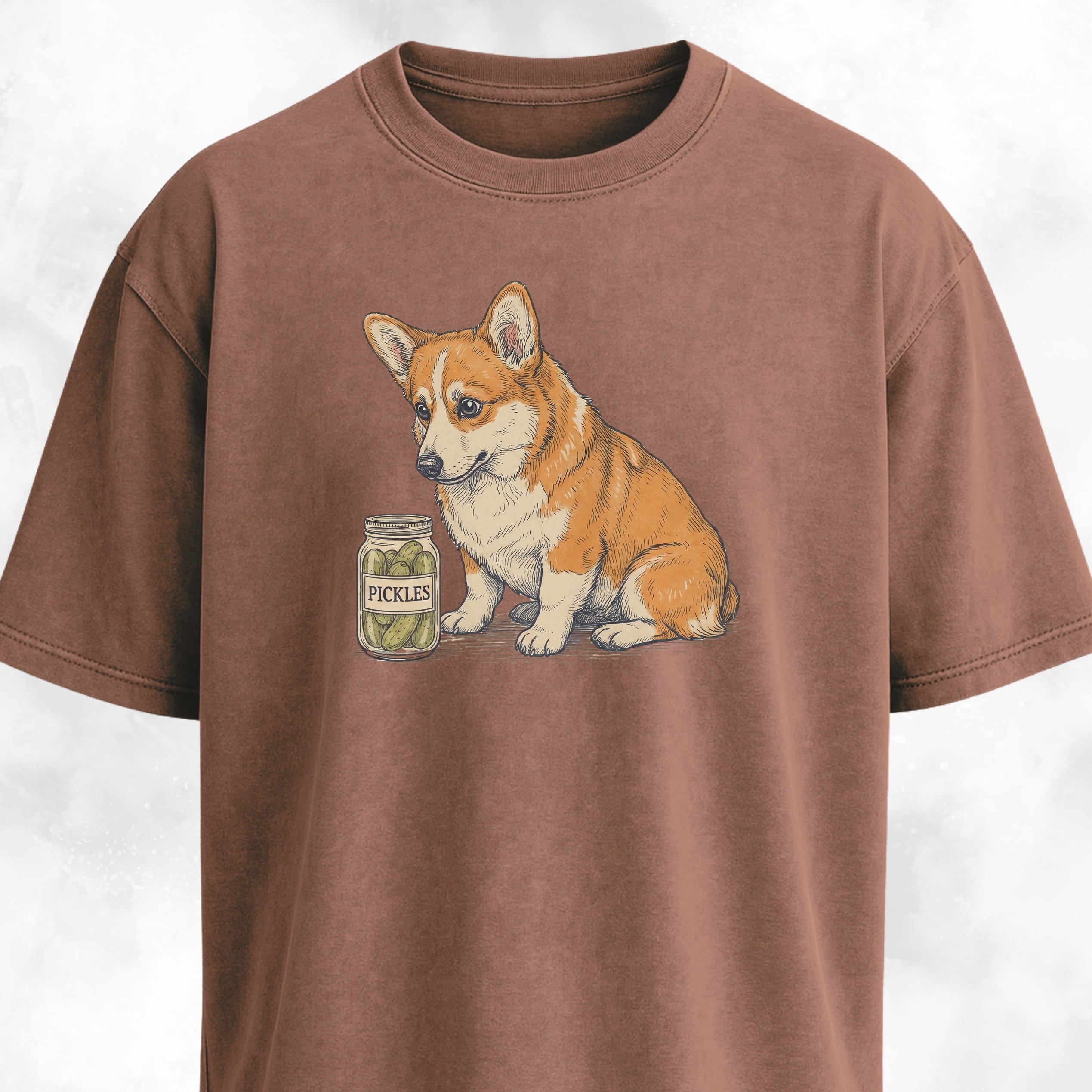 Corgi With Pickle Jar T-Shirt