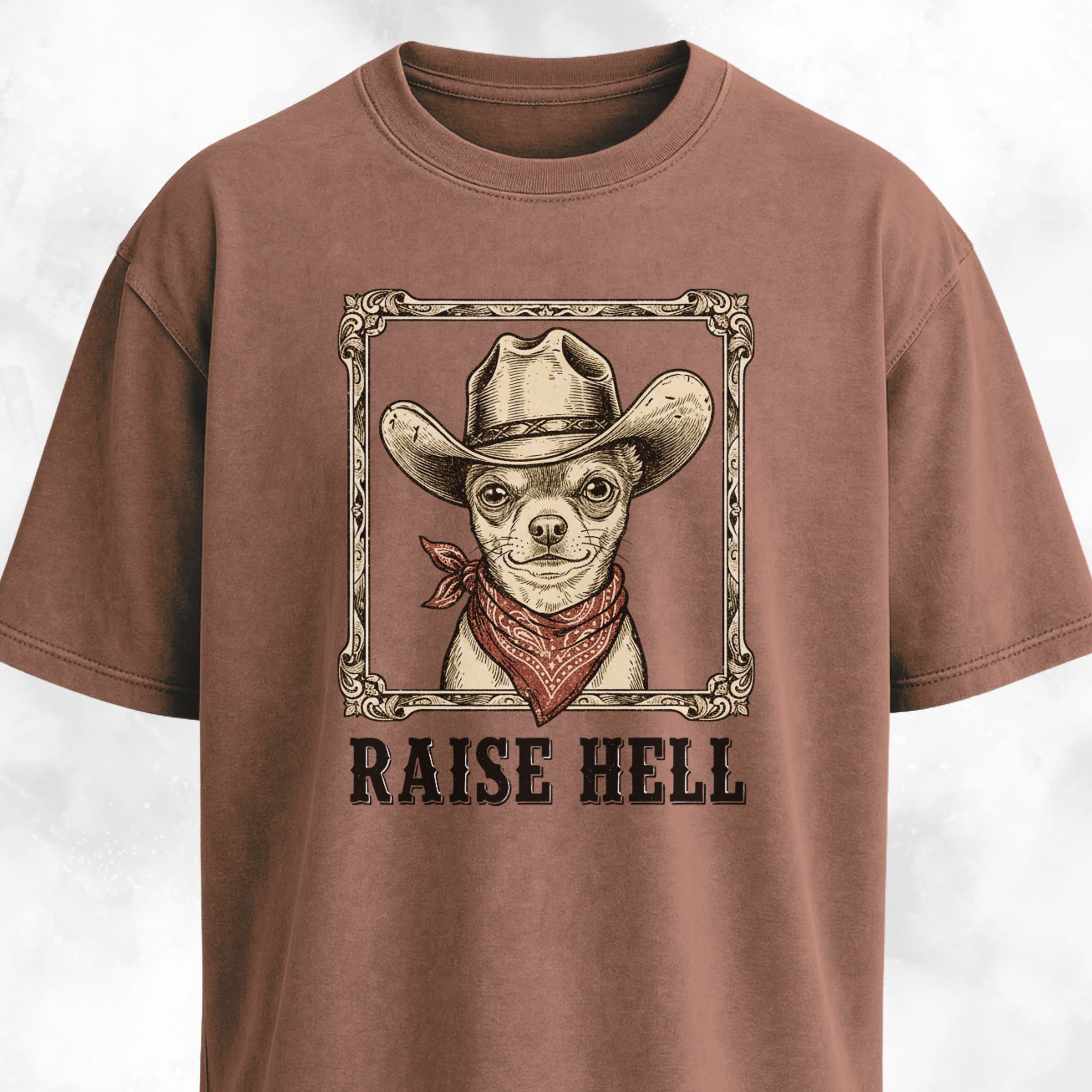 Raise Hell Cowboy Chihuahua T-Shirt
