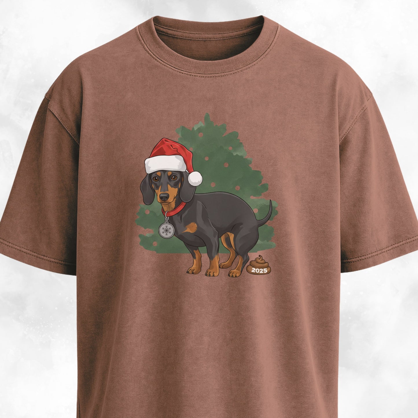 Christmas Doxie Pooping 2025 Funny T-Shirt