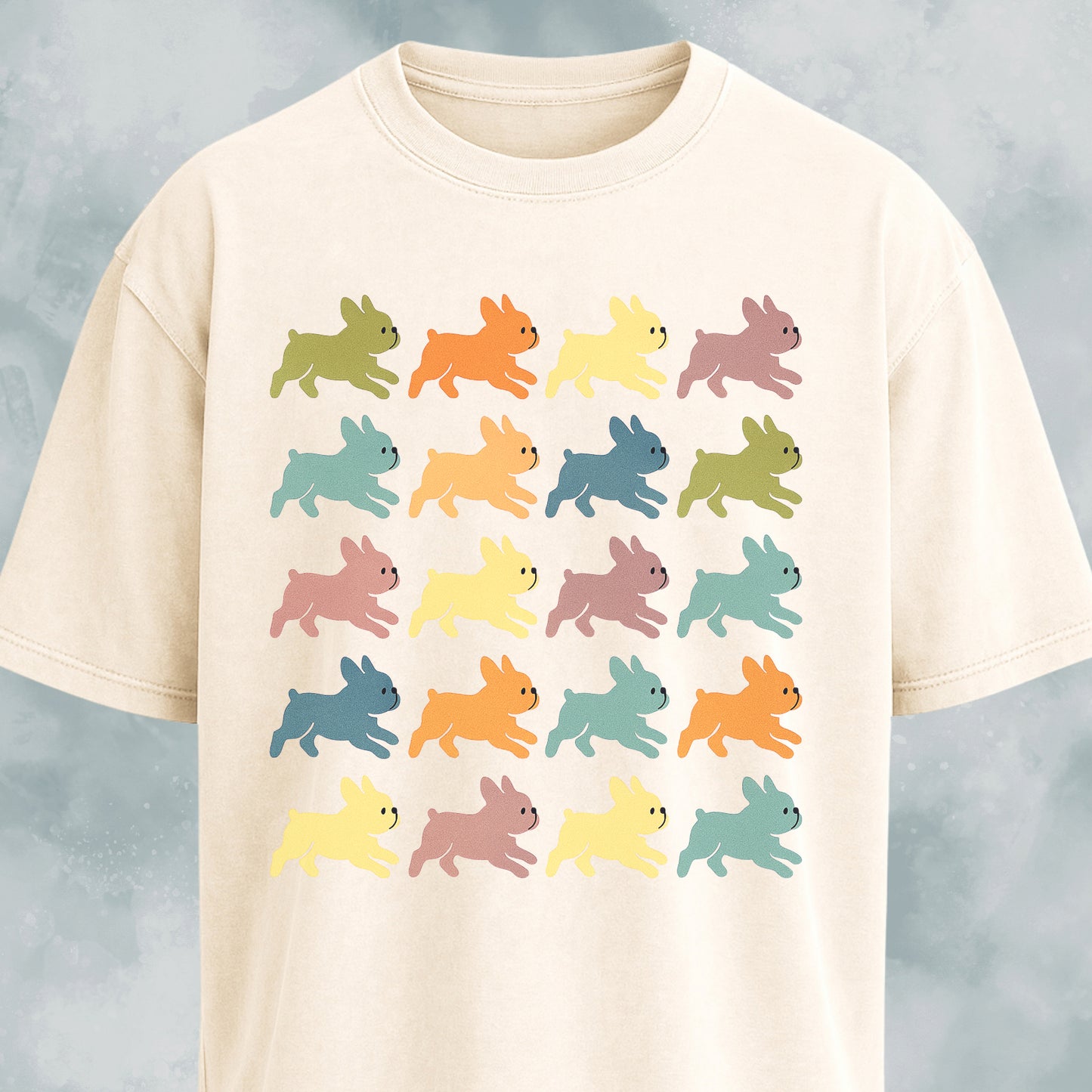 Cute Frenchies Collage Design T-Shirt