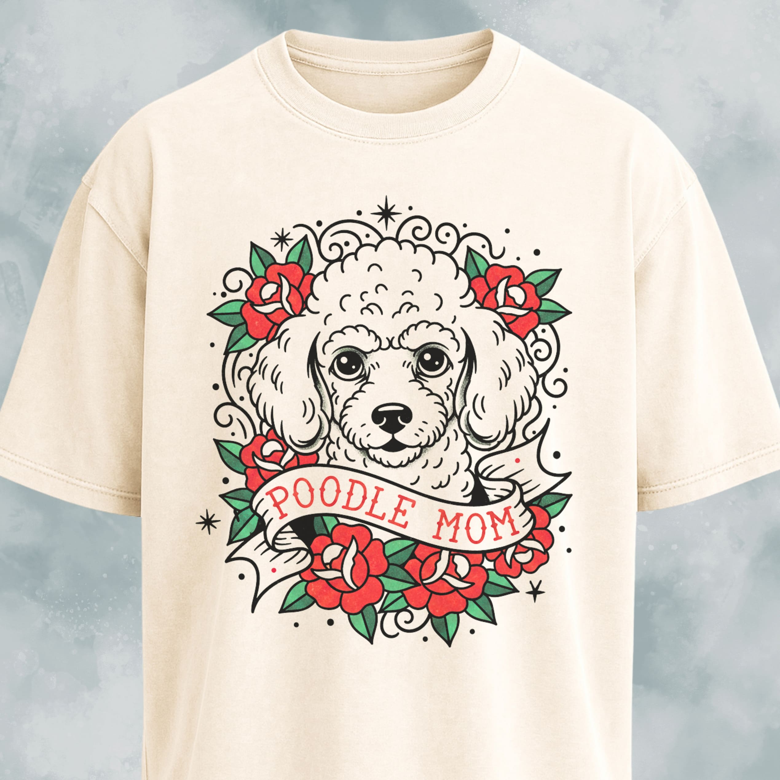 Poodle Mom Tattoo Design T-Shirt