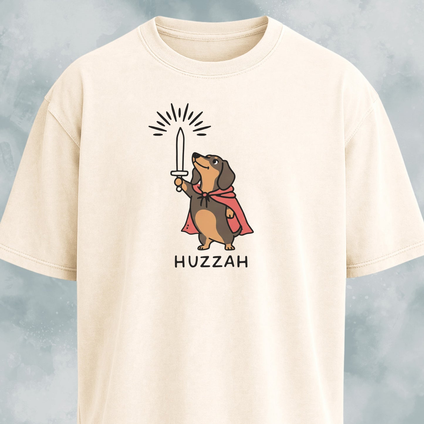 Huzzah Doxie With Sword T-Shirt