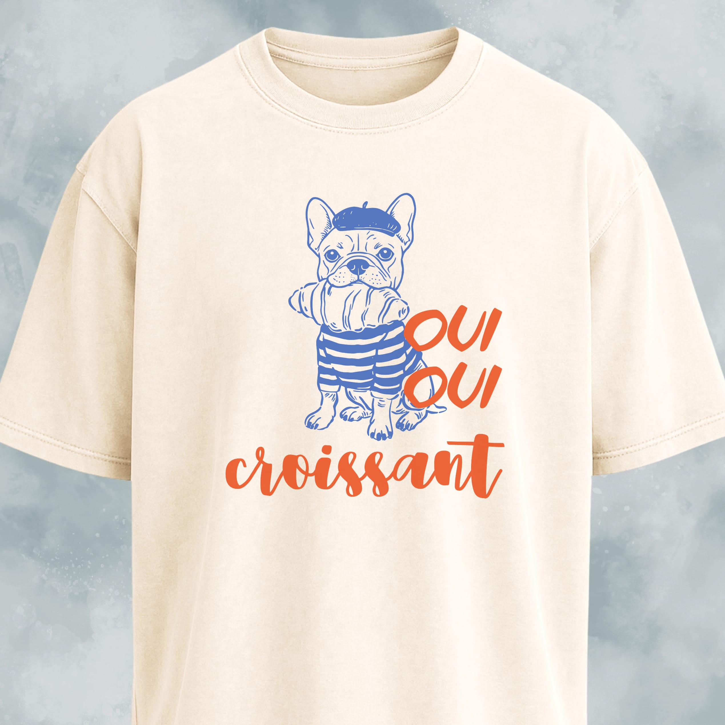 Oui Oui Croissant Frenchie T-Shirt