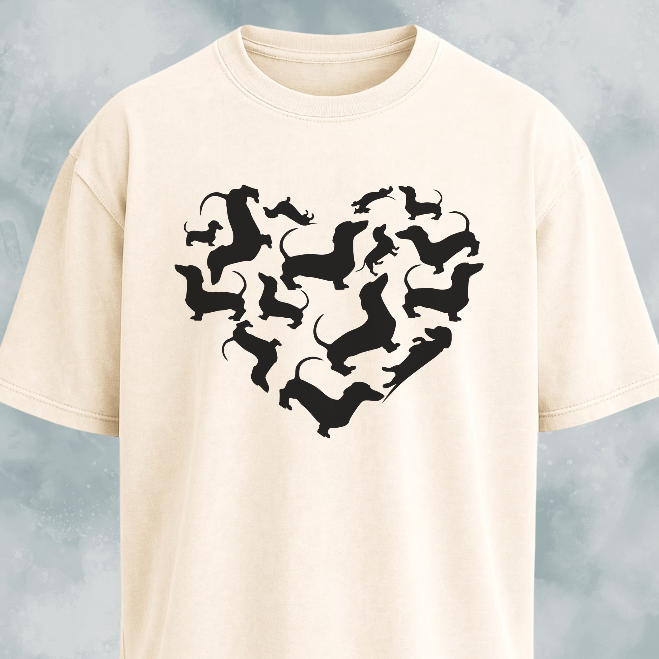 Dachshunds Heart Mosaic T-Shirt