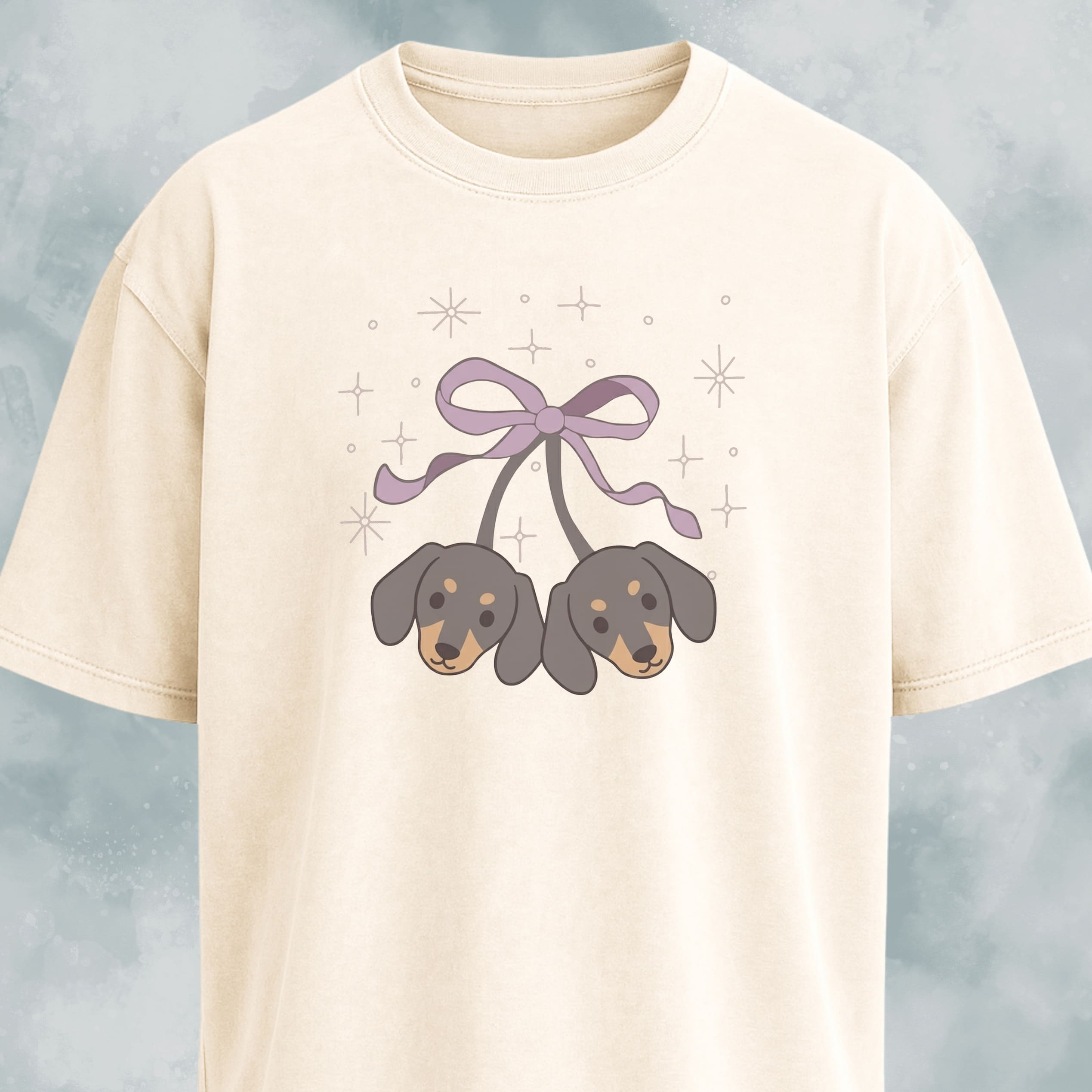 Kawaii Doxie Cherries With A Bow T-Shirt