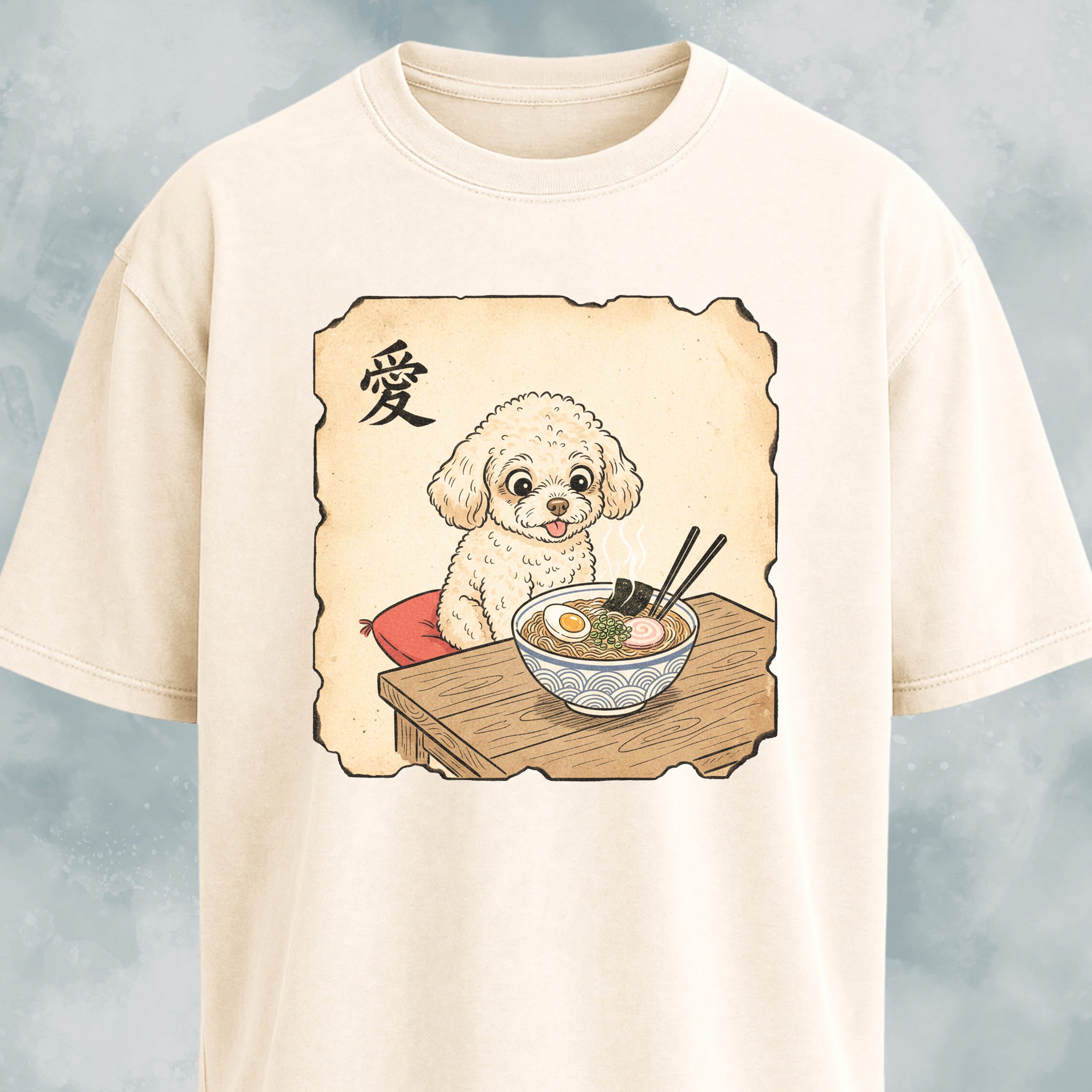 Japanese Poodle Eating Ramen T-Shirt