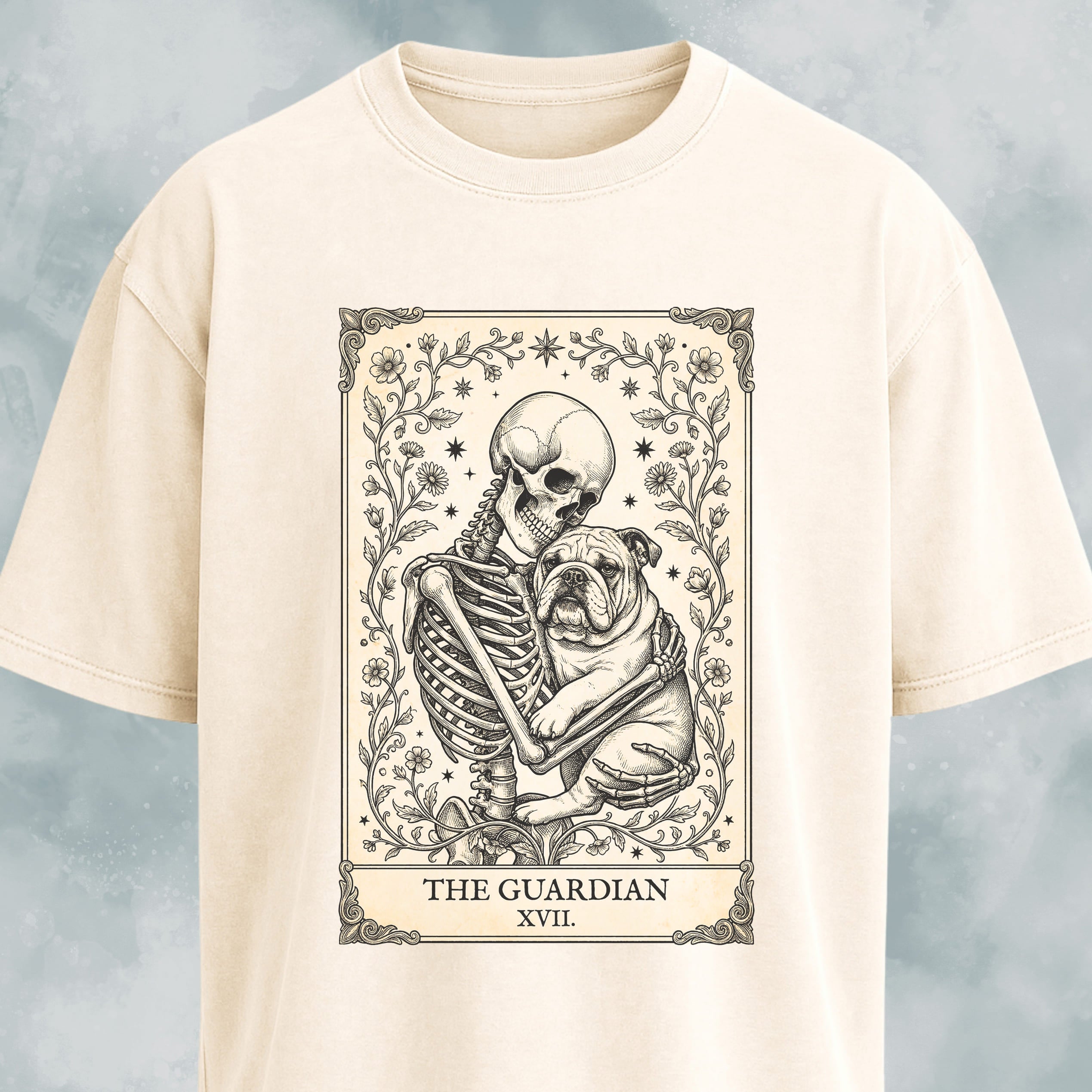 The Guardian Bulldog Tarot Card T-Shirt