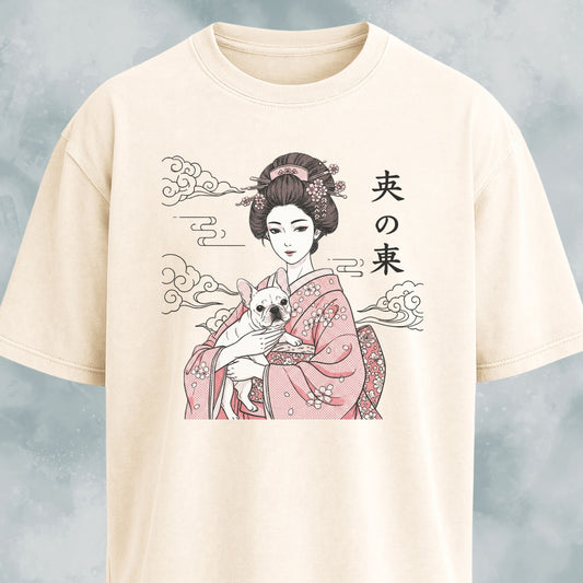Geisha With A Frenchie T-Shirt