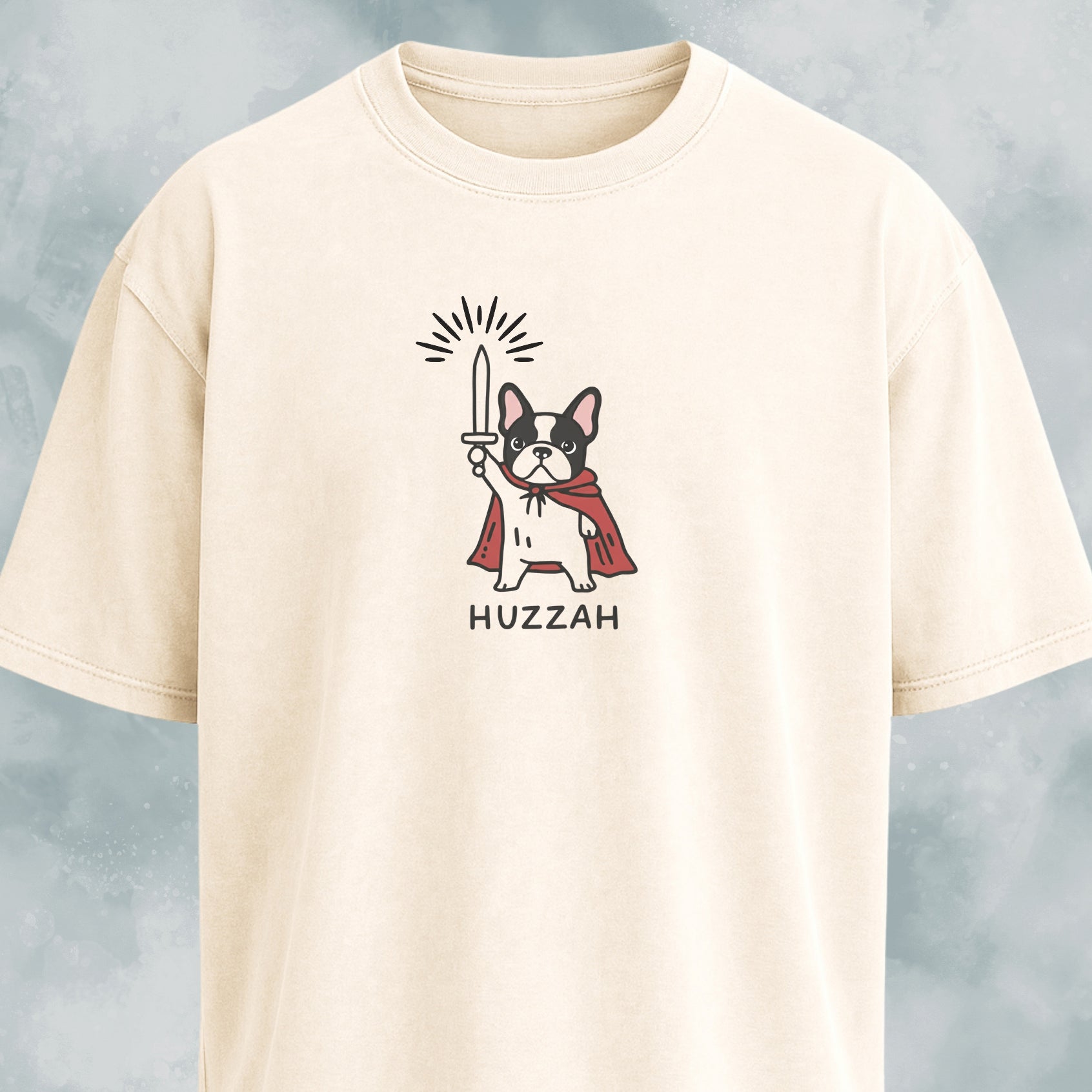 Huzzah Frenchie With Sword T-Shirt