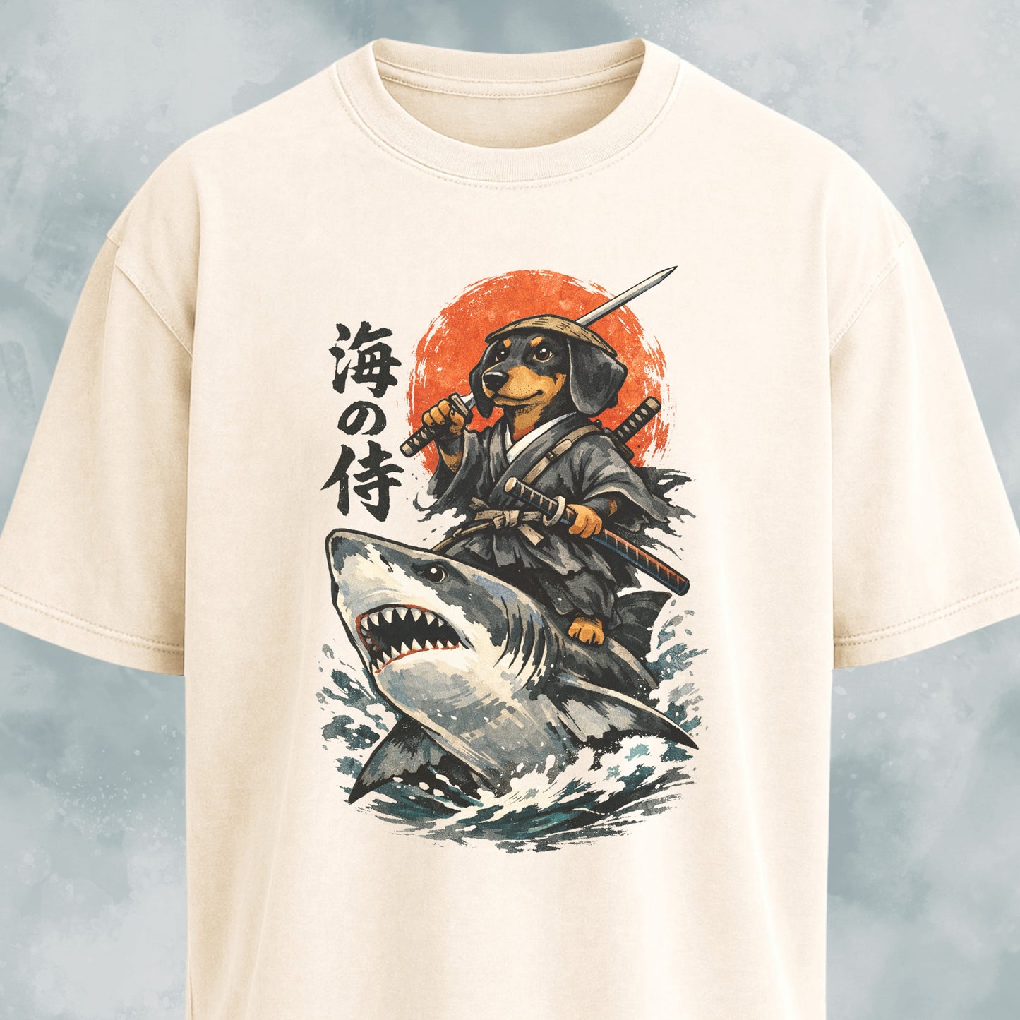 Samurai Doxie Riding A Shark T-Shirt
