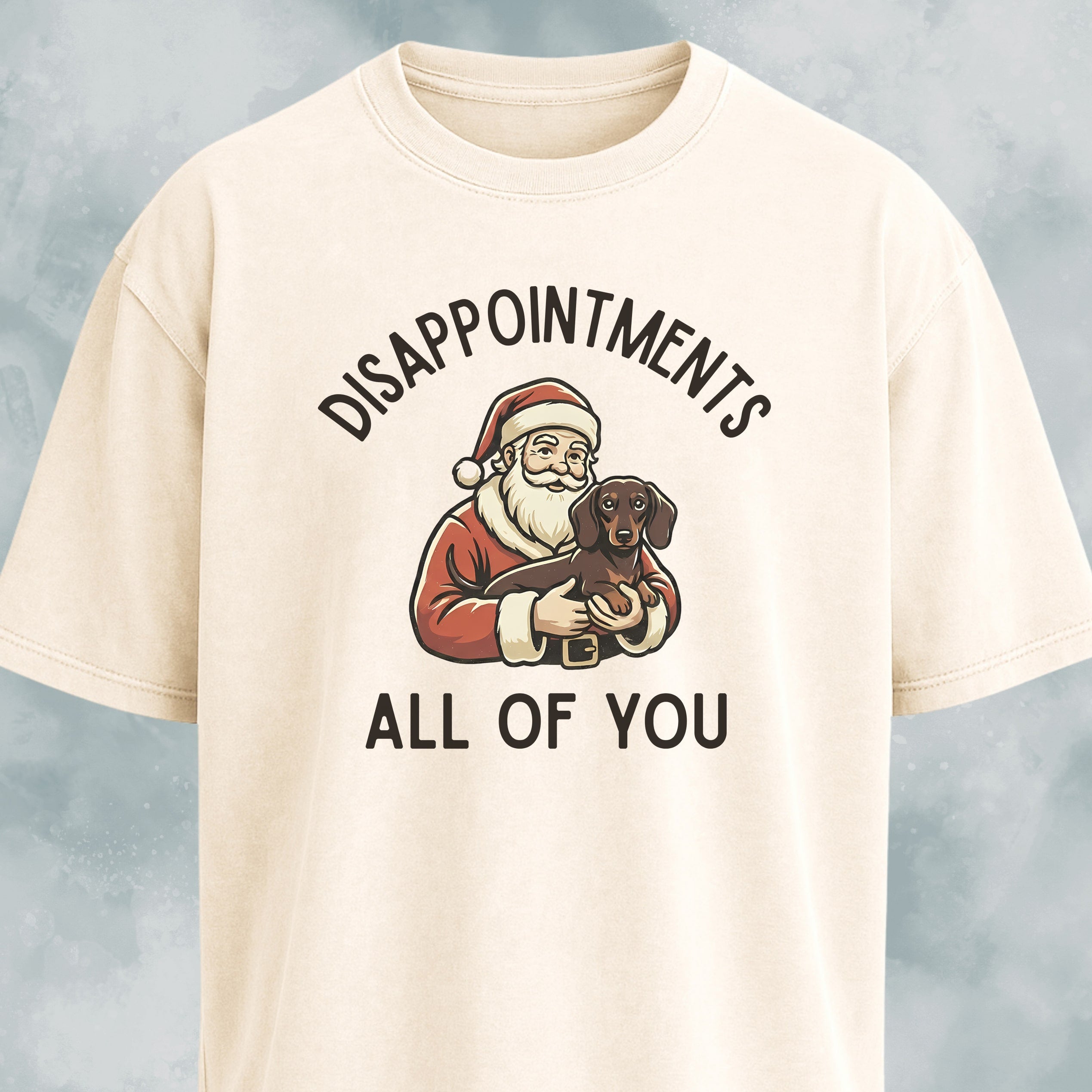 Disappointed Santa With Dachshund T-Shirt