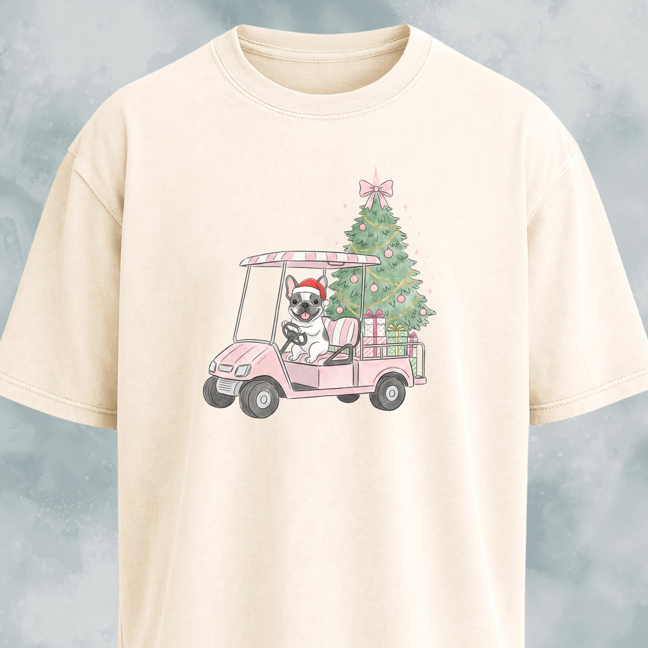 Frenchie Driving With Christmas Presents T-Shirt