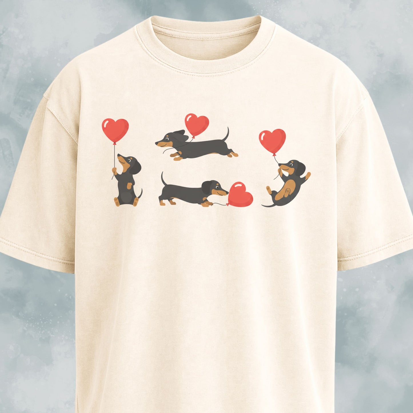 Doxie Heart Balloons Collage T-Shirt