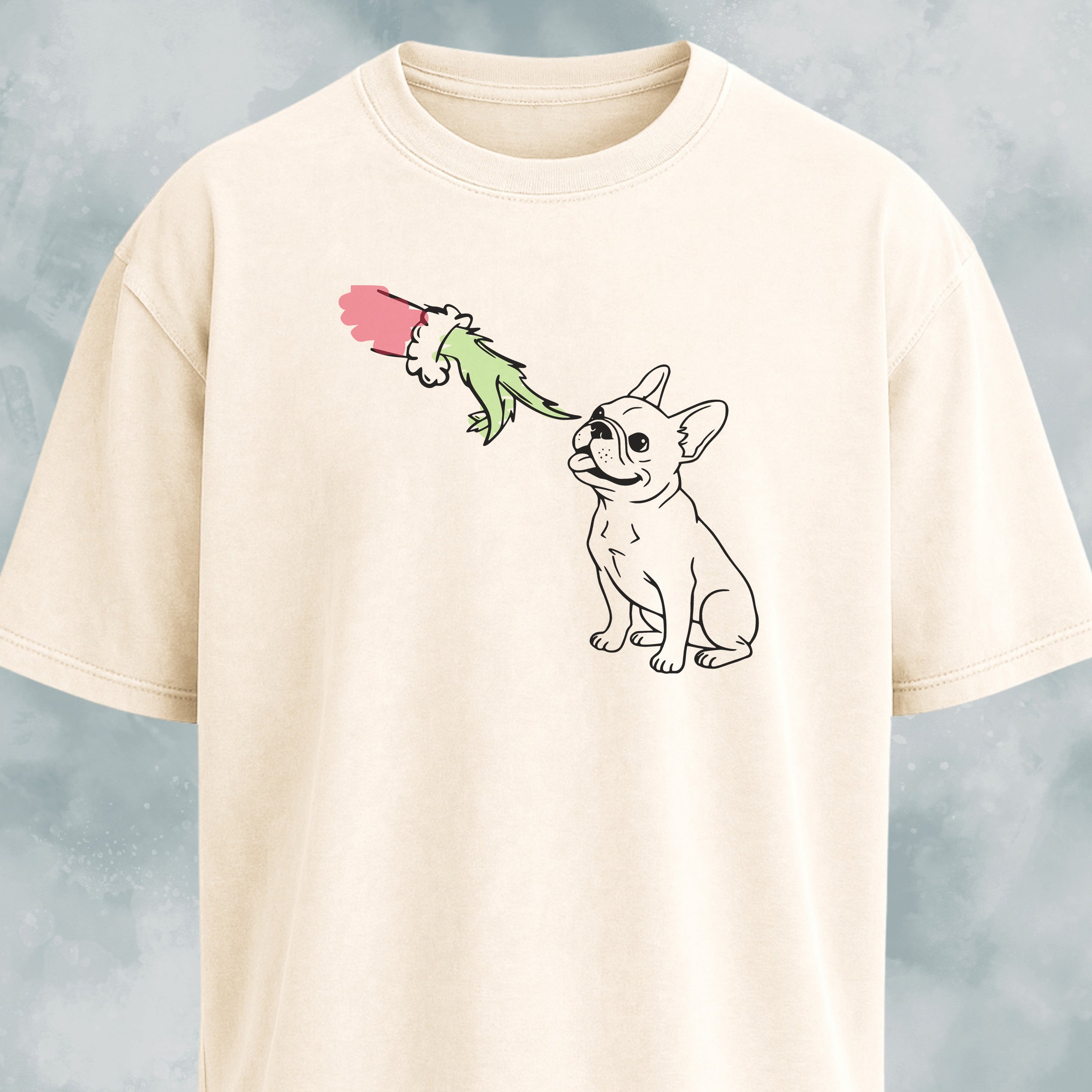 Grinch Booping Frenchie Nose Christmas T-Shirt