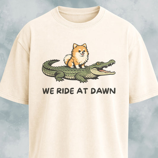 We Ride At Dawn Pomeranian T-Shirt