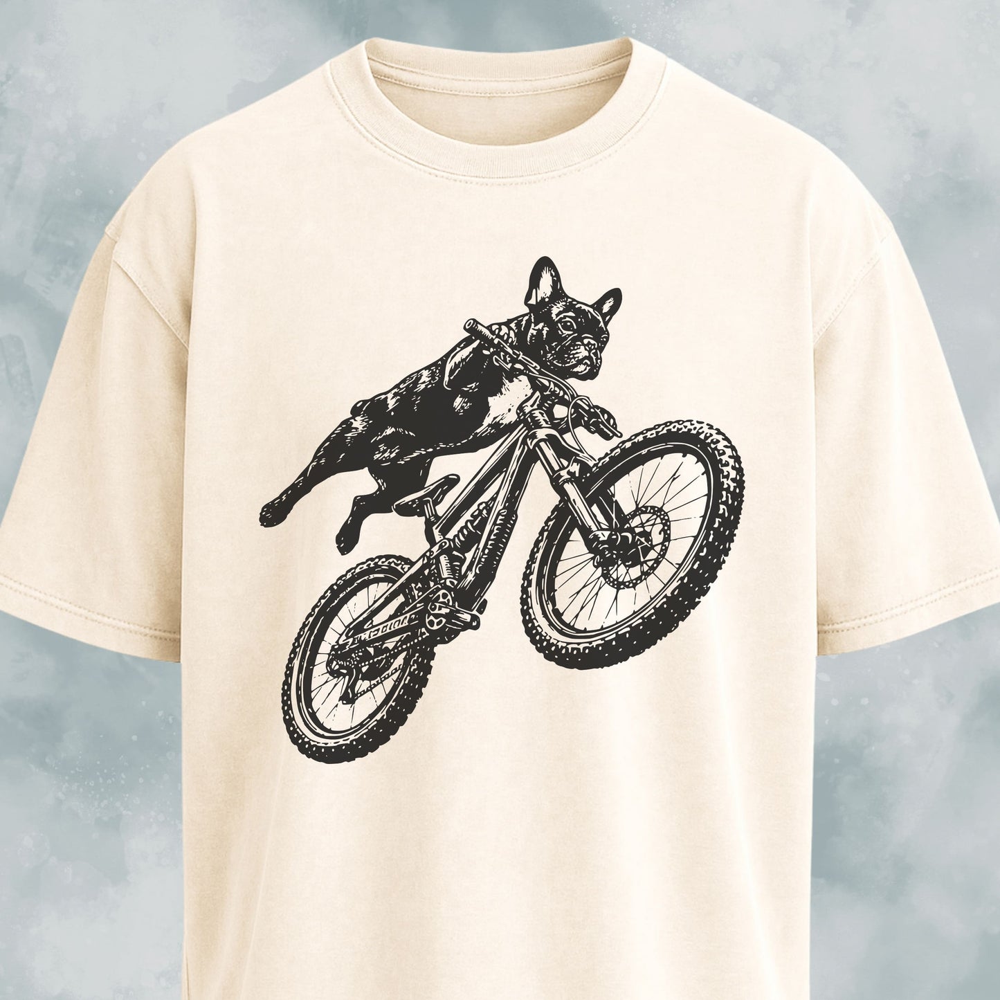 Frenchie Riding A MTB T-Shirt