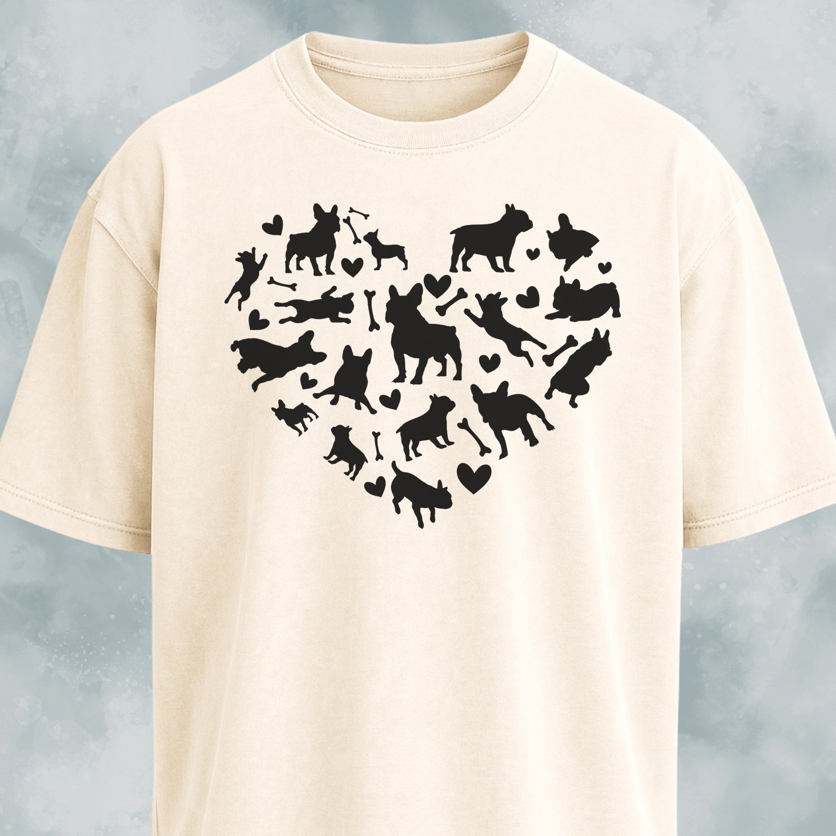 Frenchies Heart Mosaic T-Shirt
