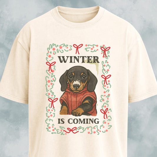 Winter Is Coming Dachshund Pup T-Shirt