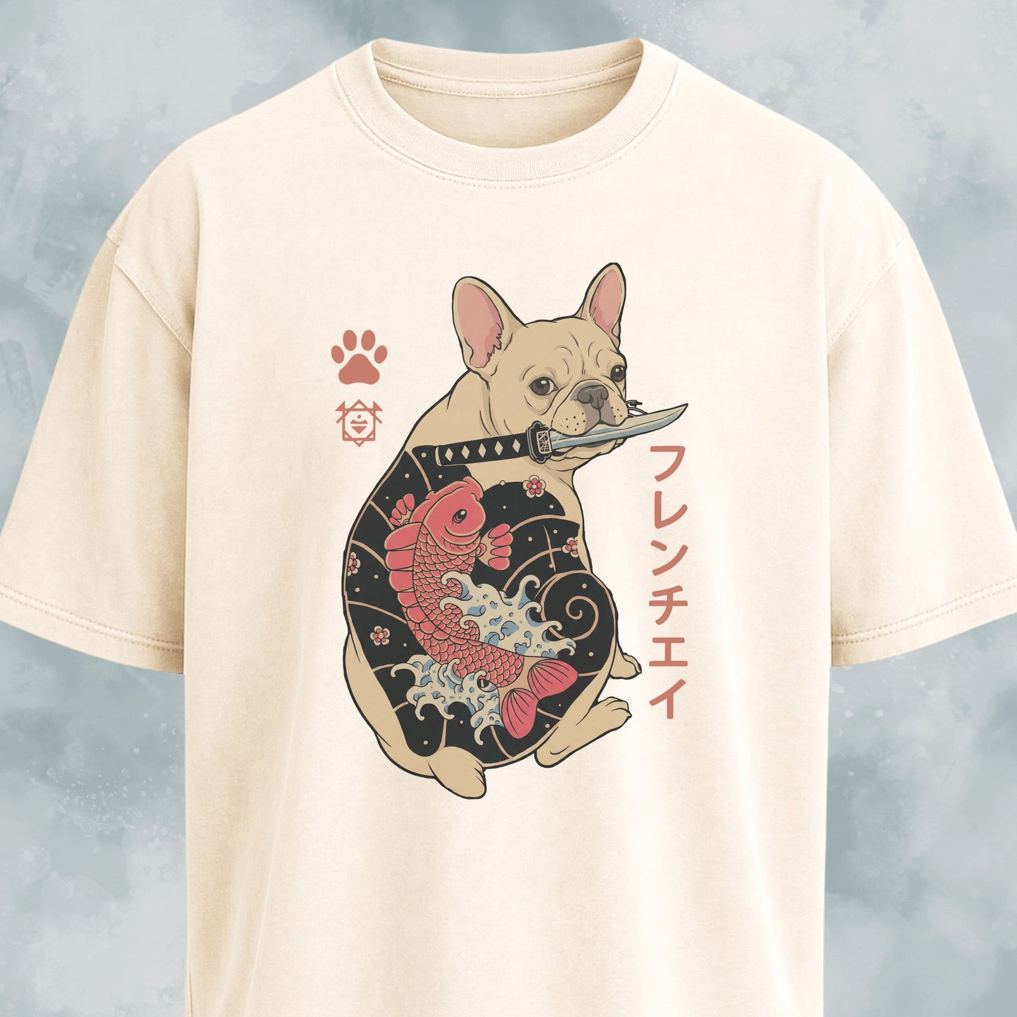 French Bulldog With A Katana T-Shirt