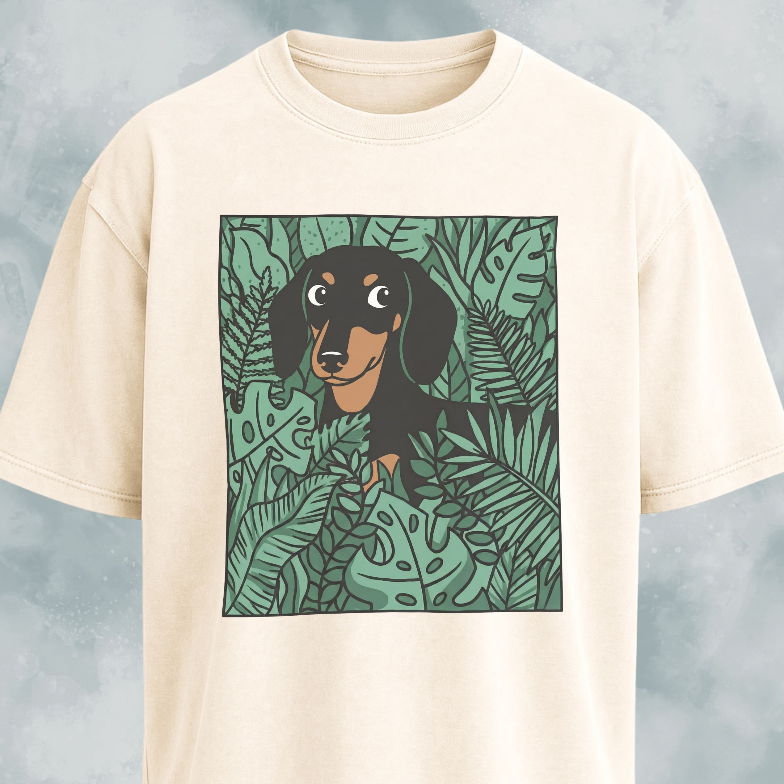 Dachshund In A Green Field T-Shirt