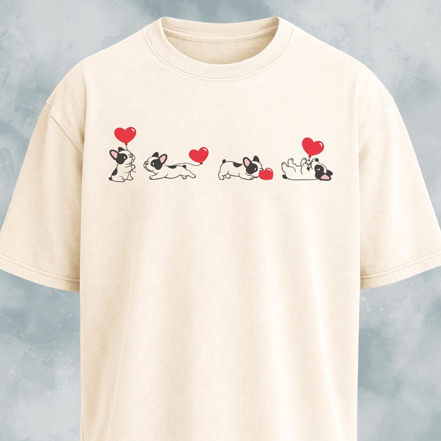 Frenchie Heart Balloon Collage T-Shirt