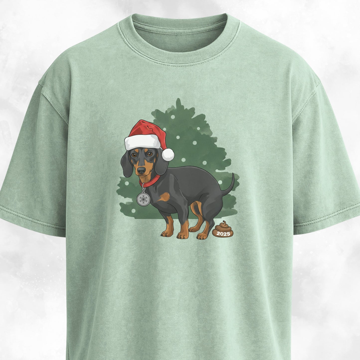 Christmas Doxie Pooping 2025 Funny T-Shirt