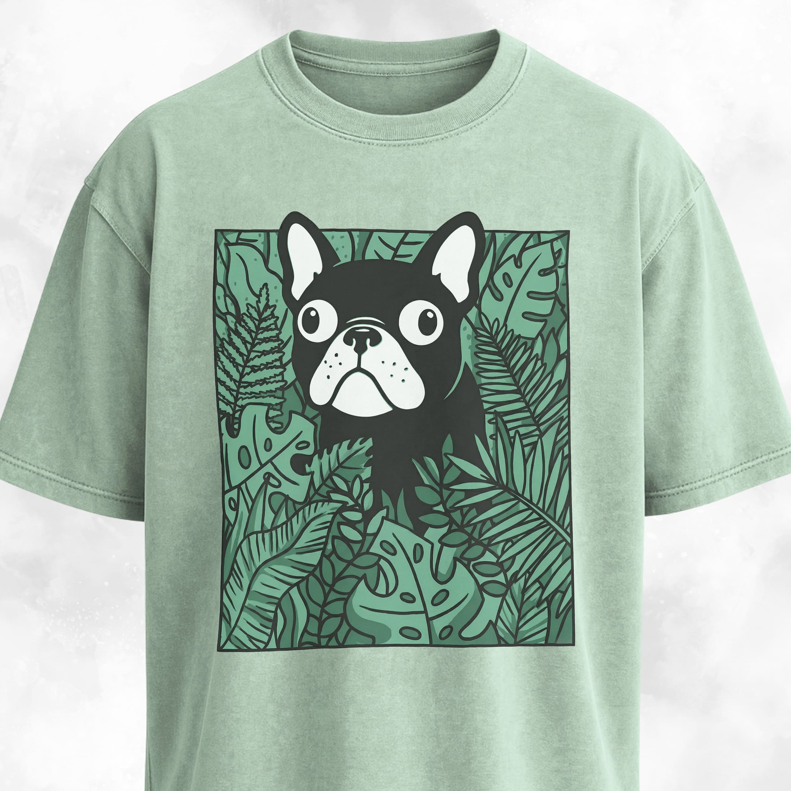 Frenchie In A Green Field T-Shirt