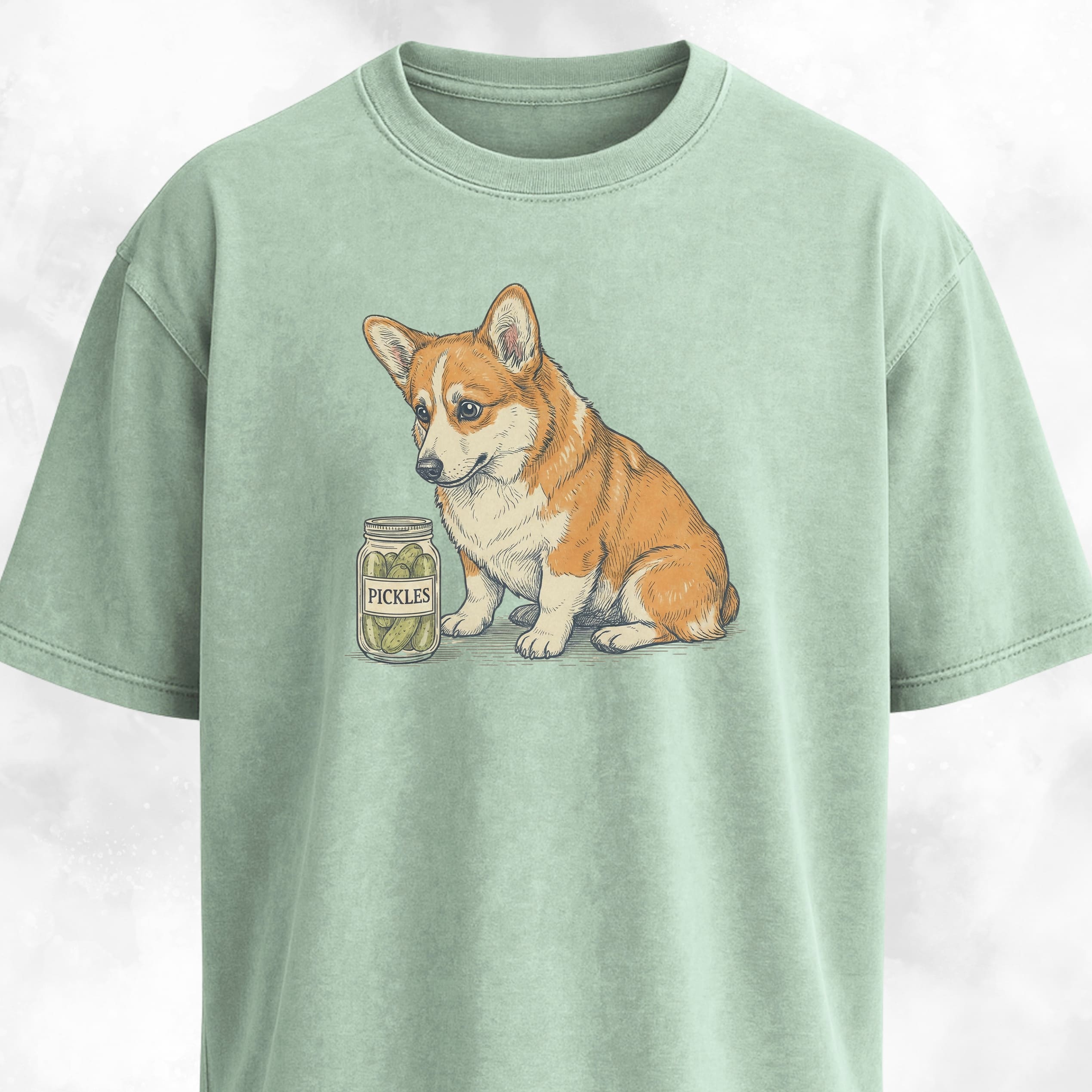 Corgi With Pickle Jar T-Shirt